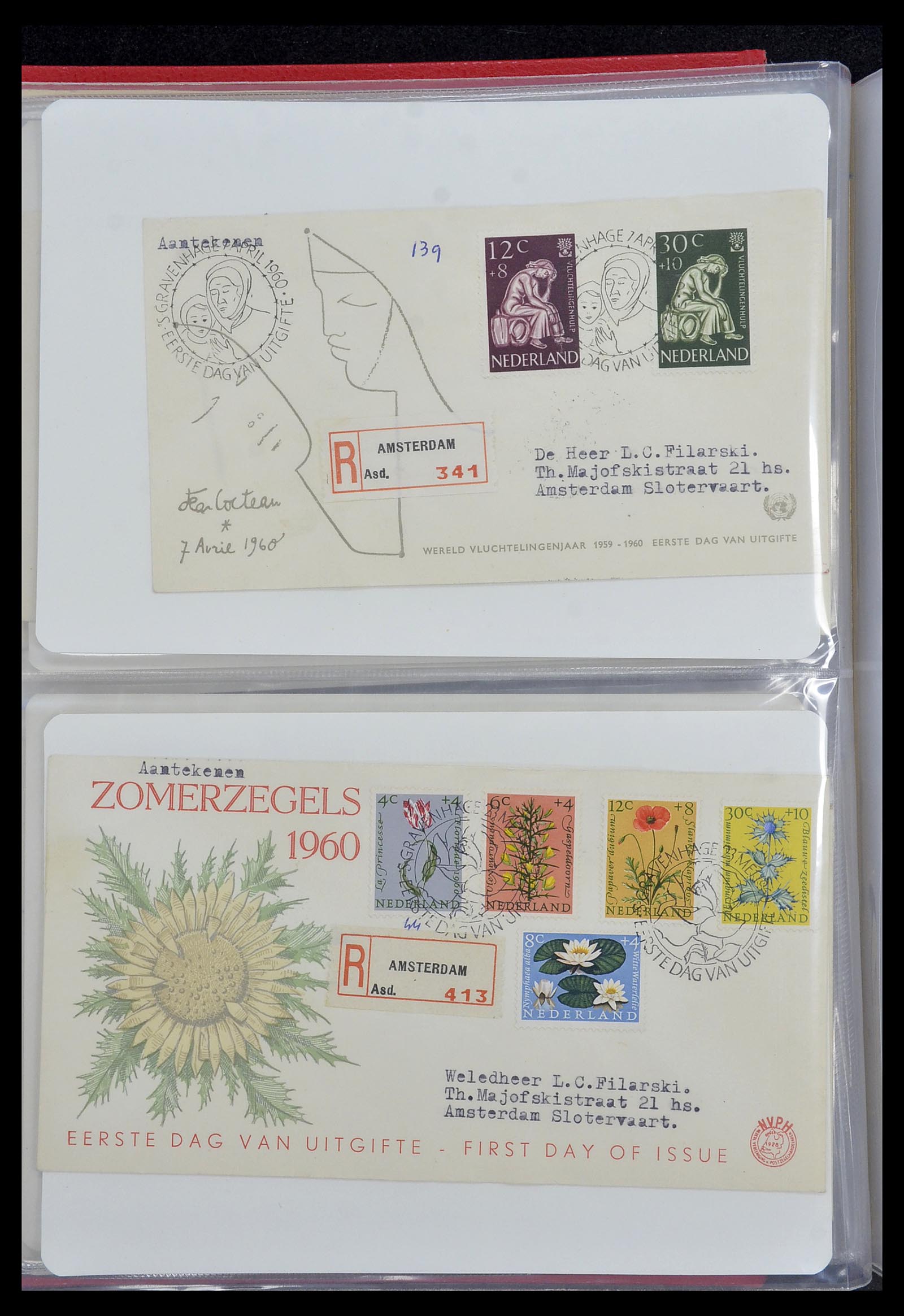 34468 022 - Stamp Collection 34468 Netherlands FDC's 1950-1970.