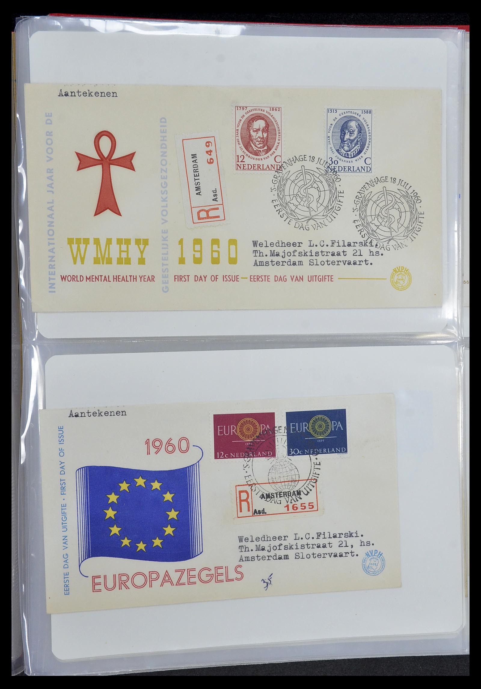 34468 023 - Stamp Collection 34468 Netherlands FDC's 1950-1970.