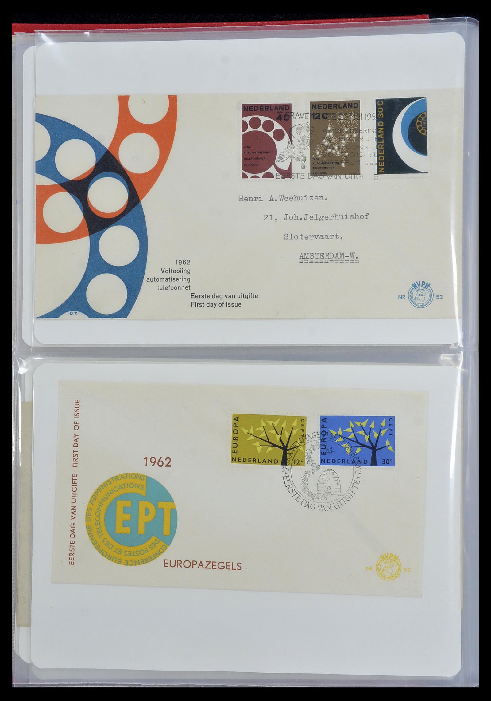 34468 028 - Stamp Collection 34468 Netherlands FDC's 1950-1970.