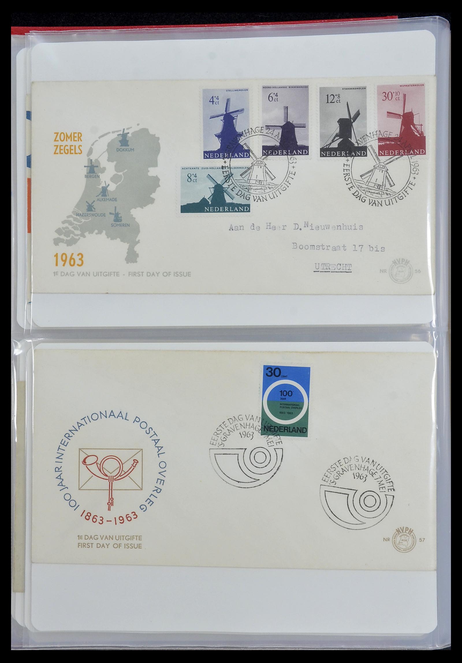 34468 030 - Stamp Collection 34468 Netherlands FDC's 1950-1970.