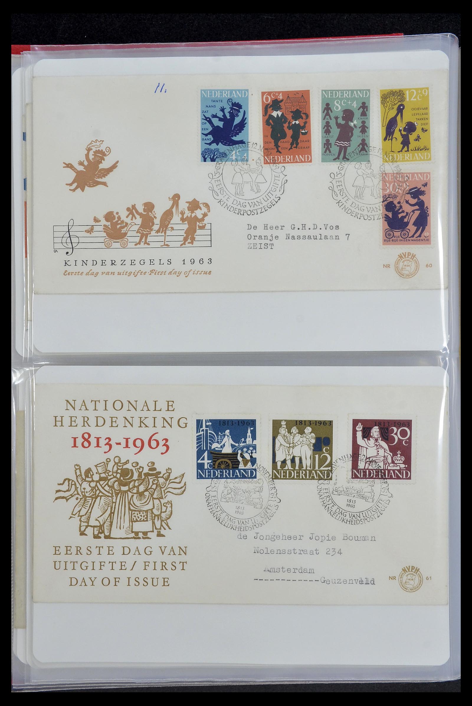 34468 032 - Stamp Collection 34468 Netherlands FDC's 1950-1970.