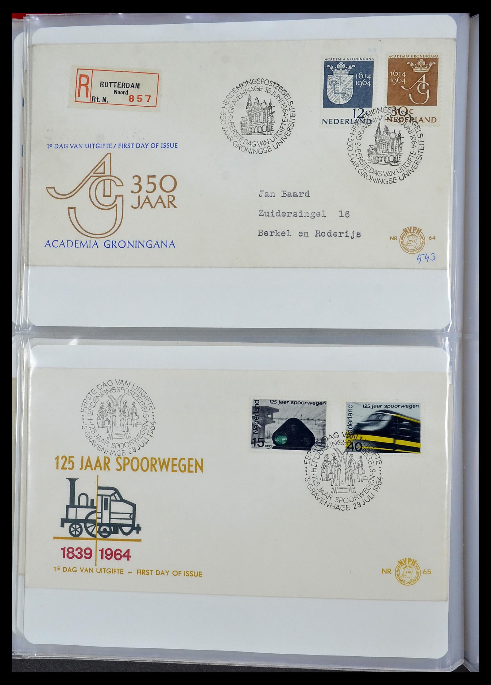 34468 035 - Stamp Collection 34468 Netherlands FDC's 1950-1970.
