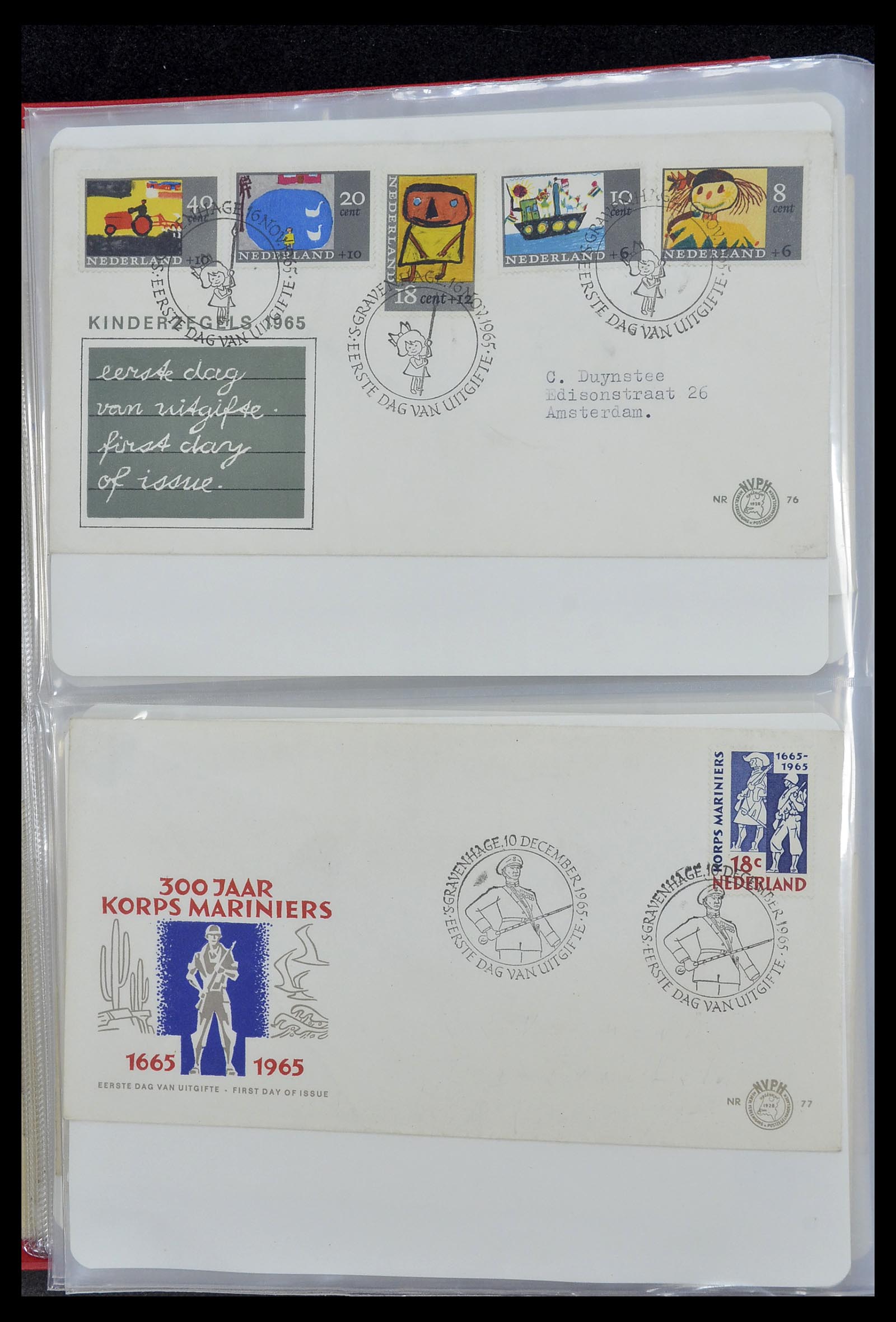 34468 040 - Stamp Collection 34468 Netherlands FDC's 1950-1970.