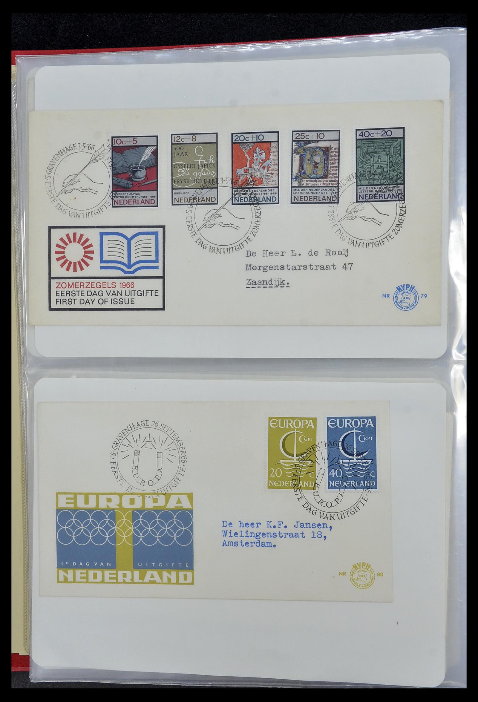 34468 042 - Stamp Collection 34468 Netherlands FDC's 1950-1970.