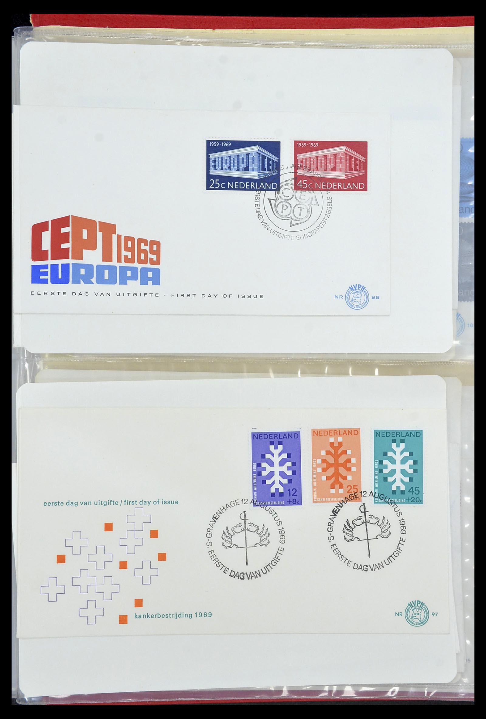 34468 052 - Stamp Collection 34468 Netherlands FDC's 1950-1970.