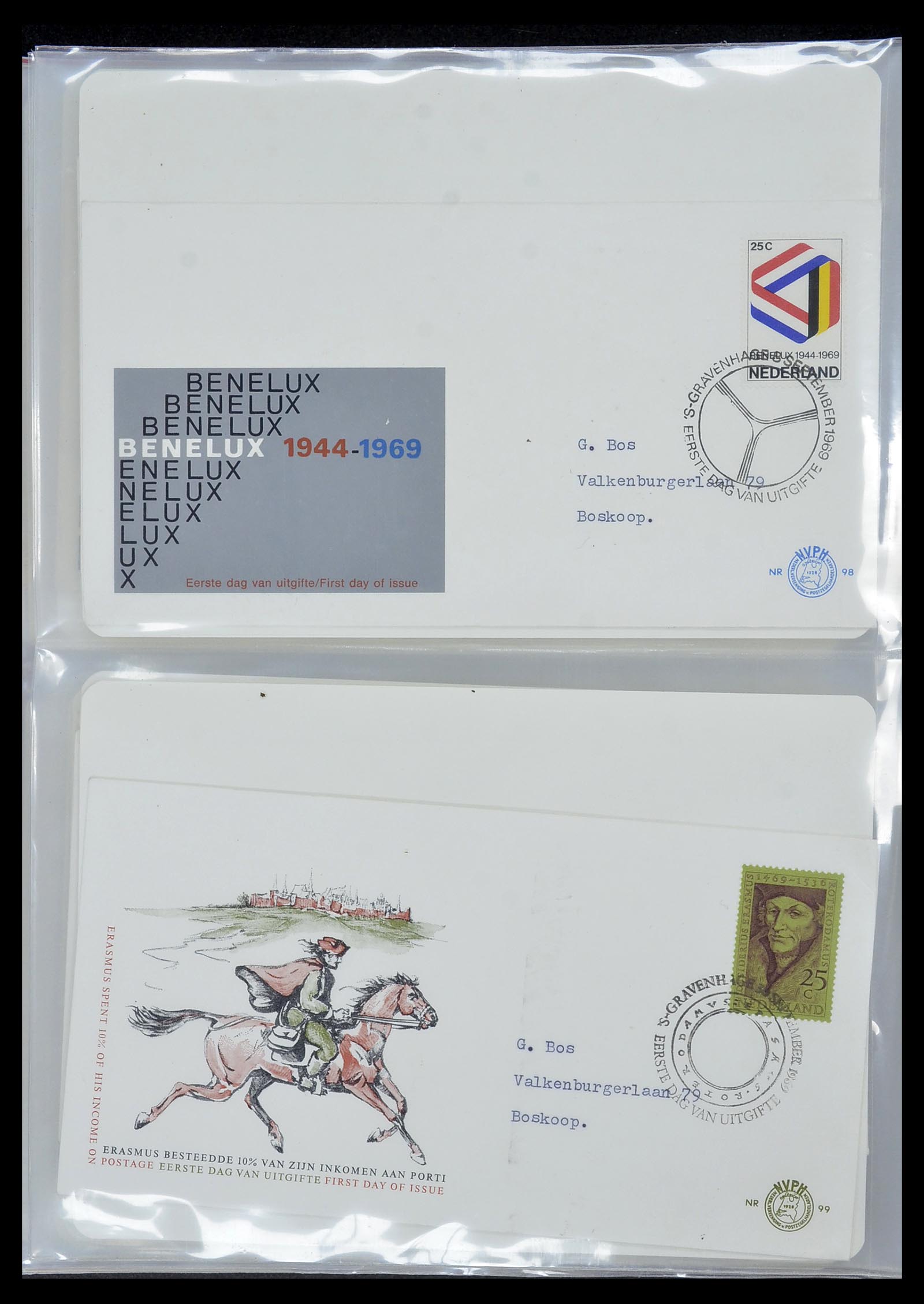 34468 054 - Stamp Collection 34468 Netherlands FDC's 1950-1970.