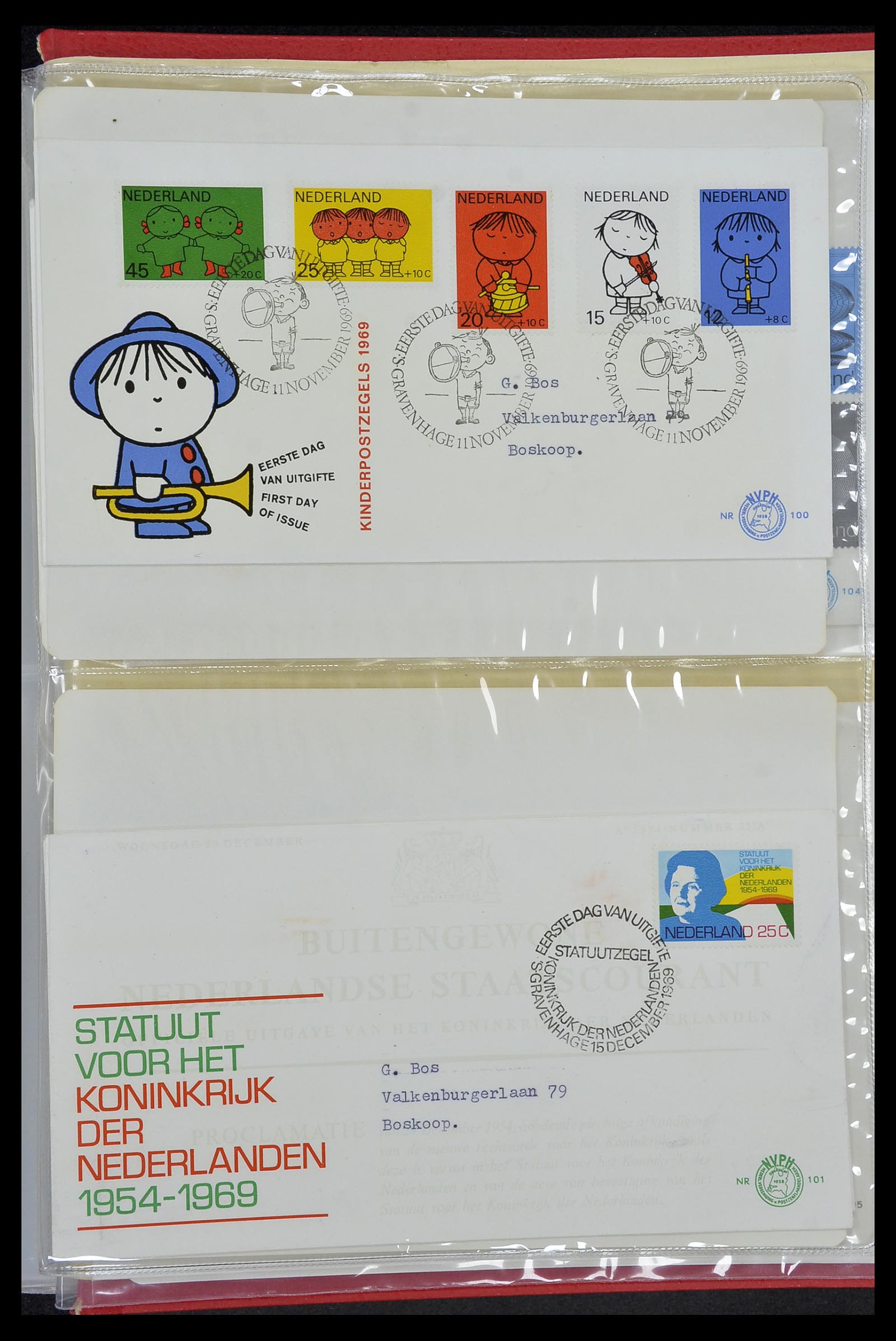 34468 055 - Stamp Collection 34468 Netherlands FDC's 1950-1970.