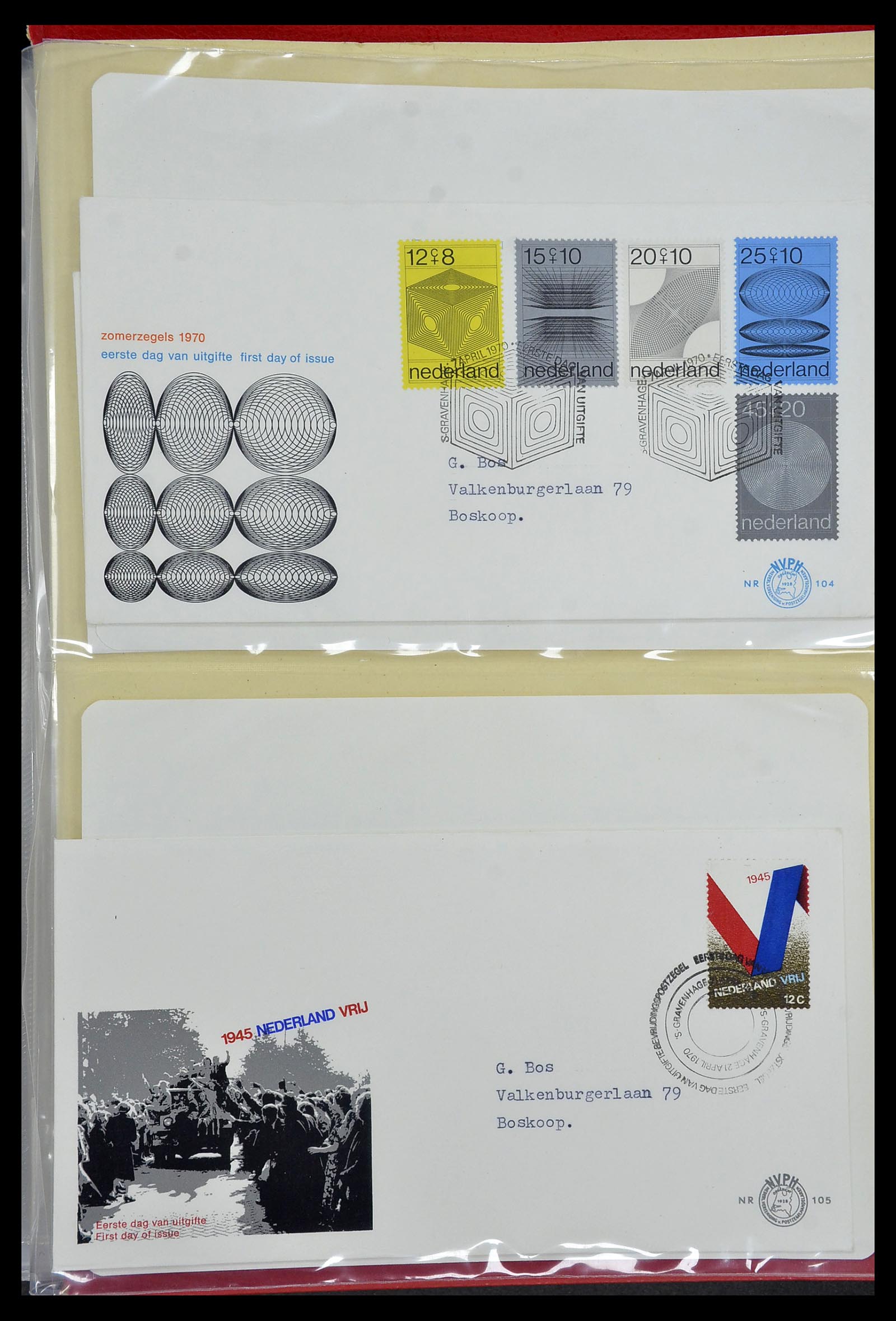 34468 057 - Stamp Collection 34468 Netherlands FDC's 1950-1970.