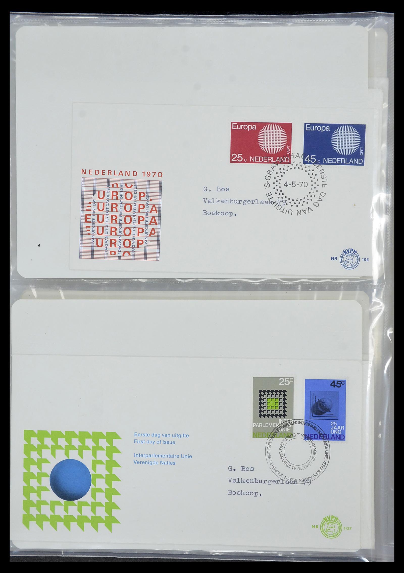 34468 058 - Stamp Collection 34468 Netherlands FDC's 1950-1970.
