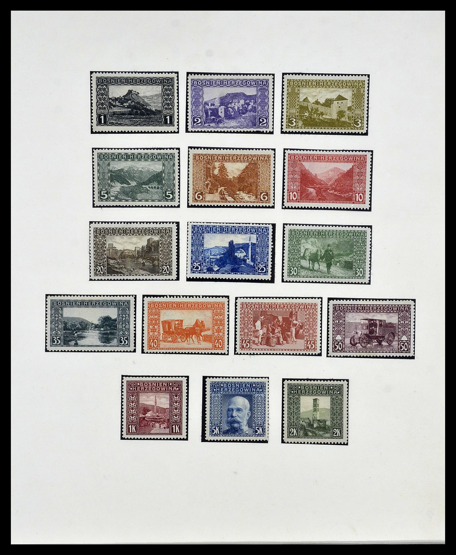 34469 001 - Stamp Collection 34469 Bosnia-Herzegovina 1906-1918.