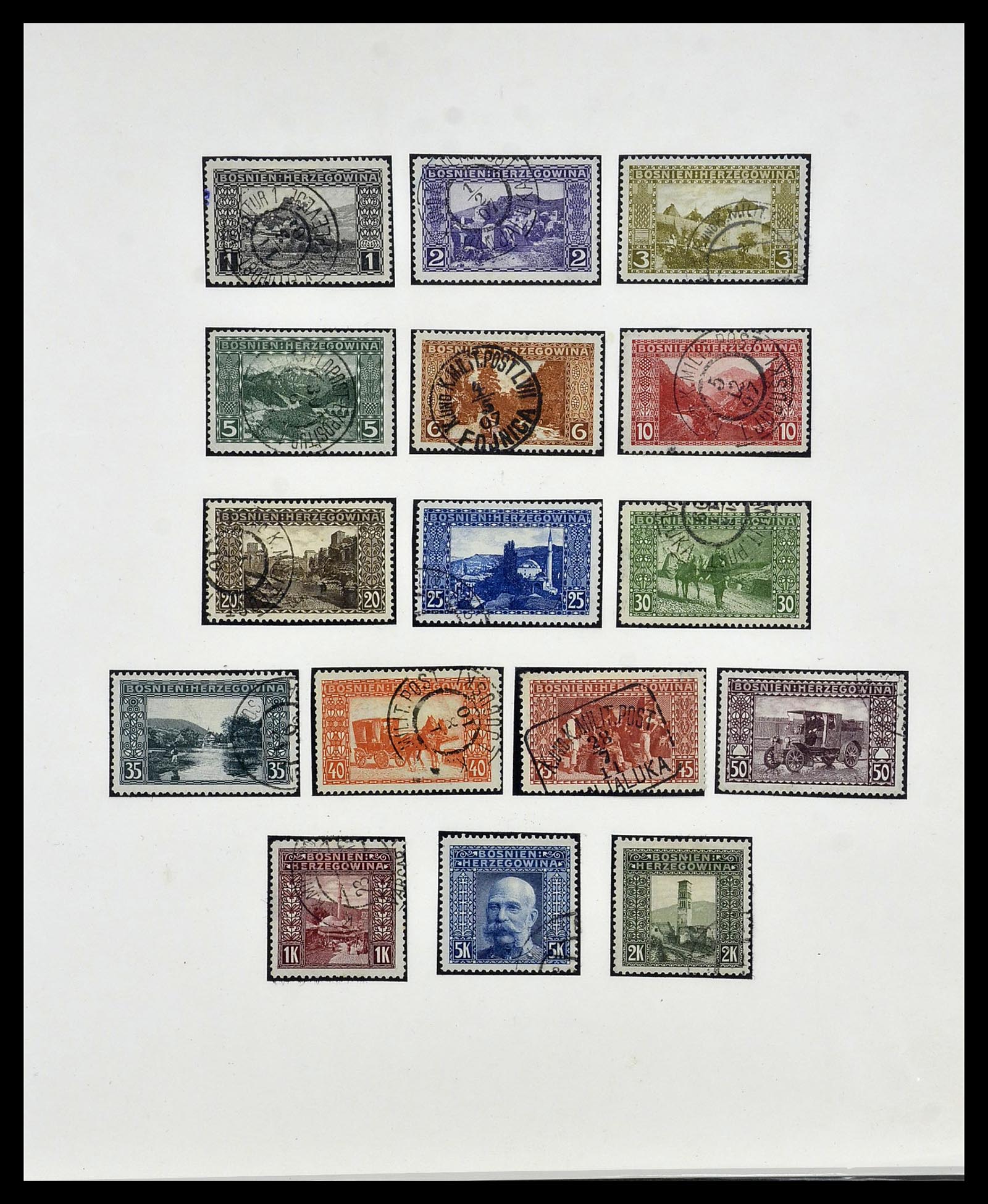 34469 002 - Postzegelverzameling 34469 Bosnië-Herzegowina 1906-1918.