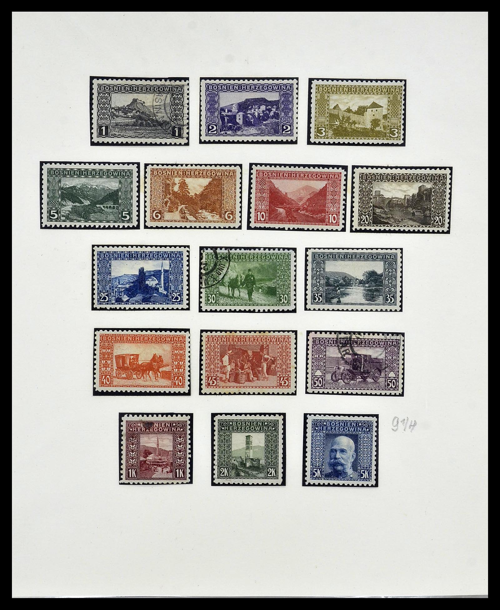 34469 007 - Postzegelverzameling 34469 Bosnië-Herzegowina 1906-1918.