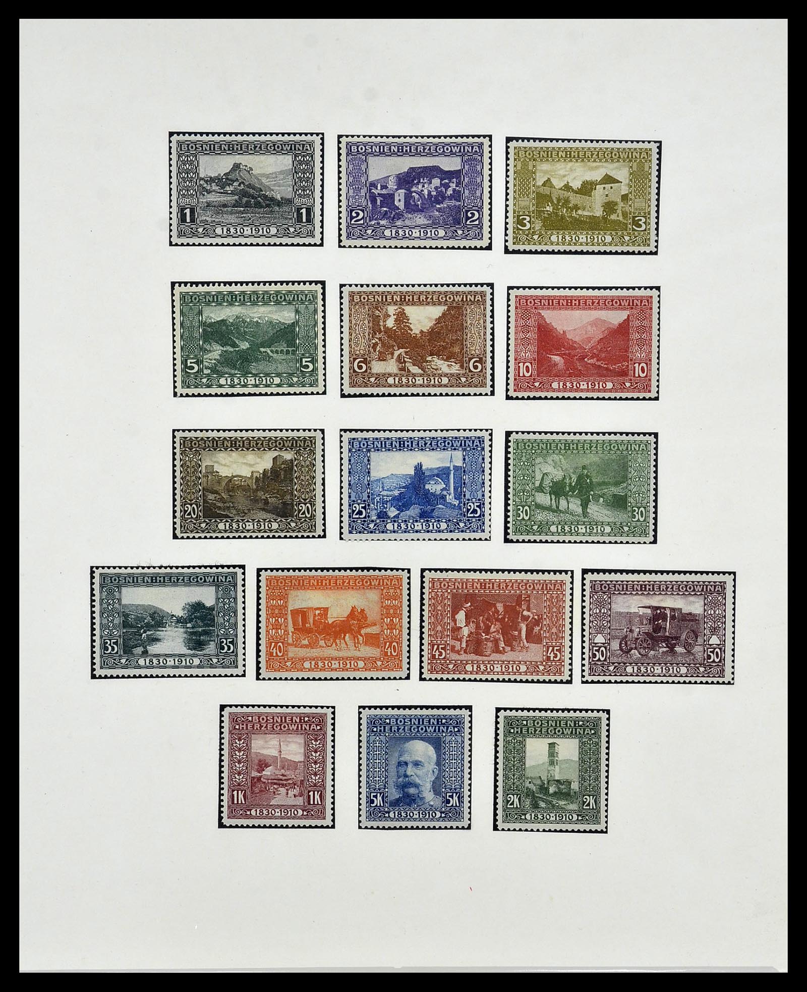 34469 012 - Postzegelverzameling 34469 Bosnië-Herzegowina 1906-1918.
