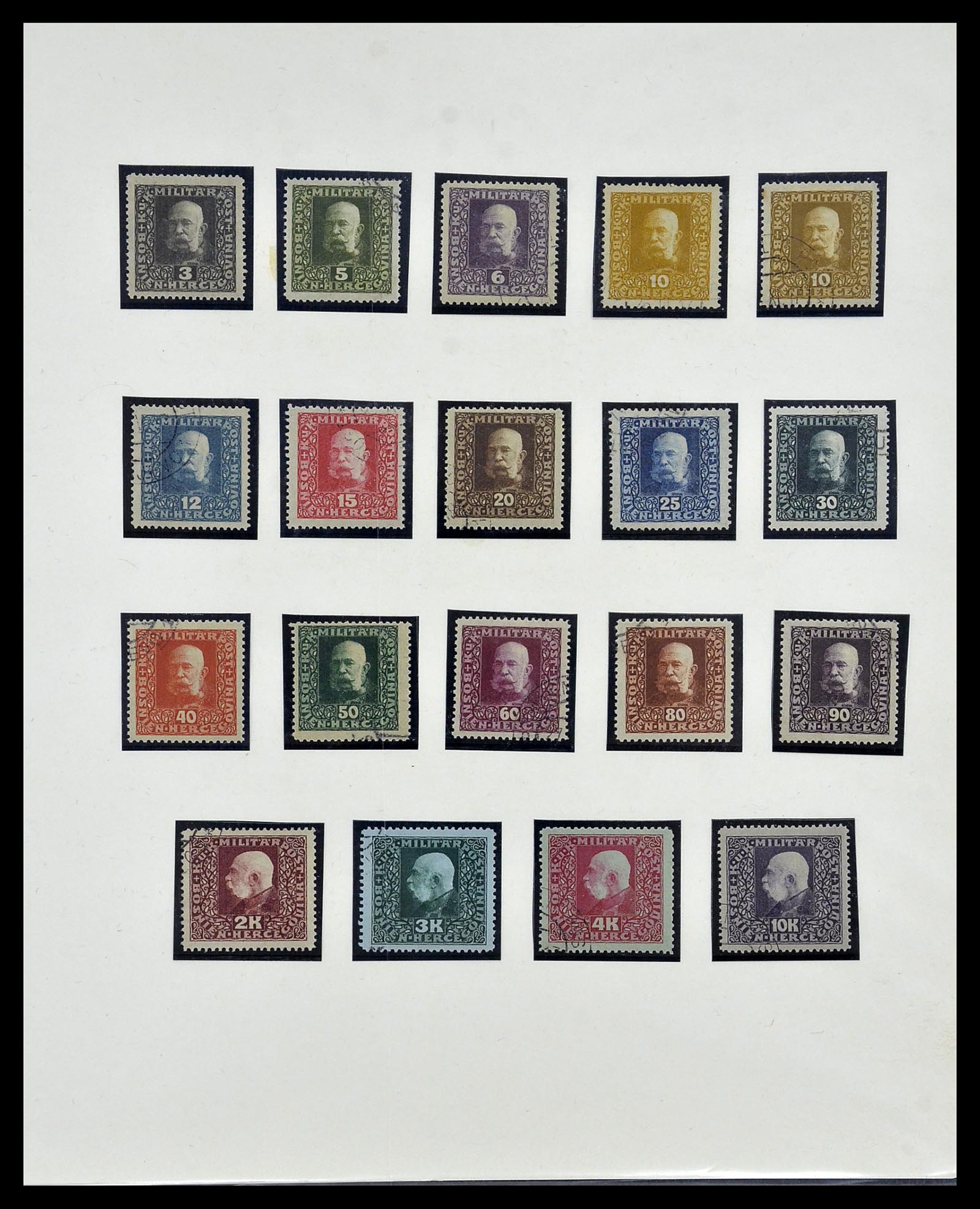 34469 014 - Postzegelverzameling 34469 Bosnië-Herzegowina 1906-1918.