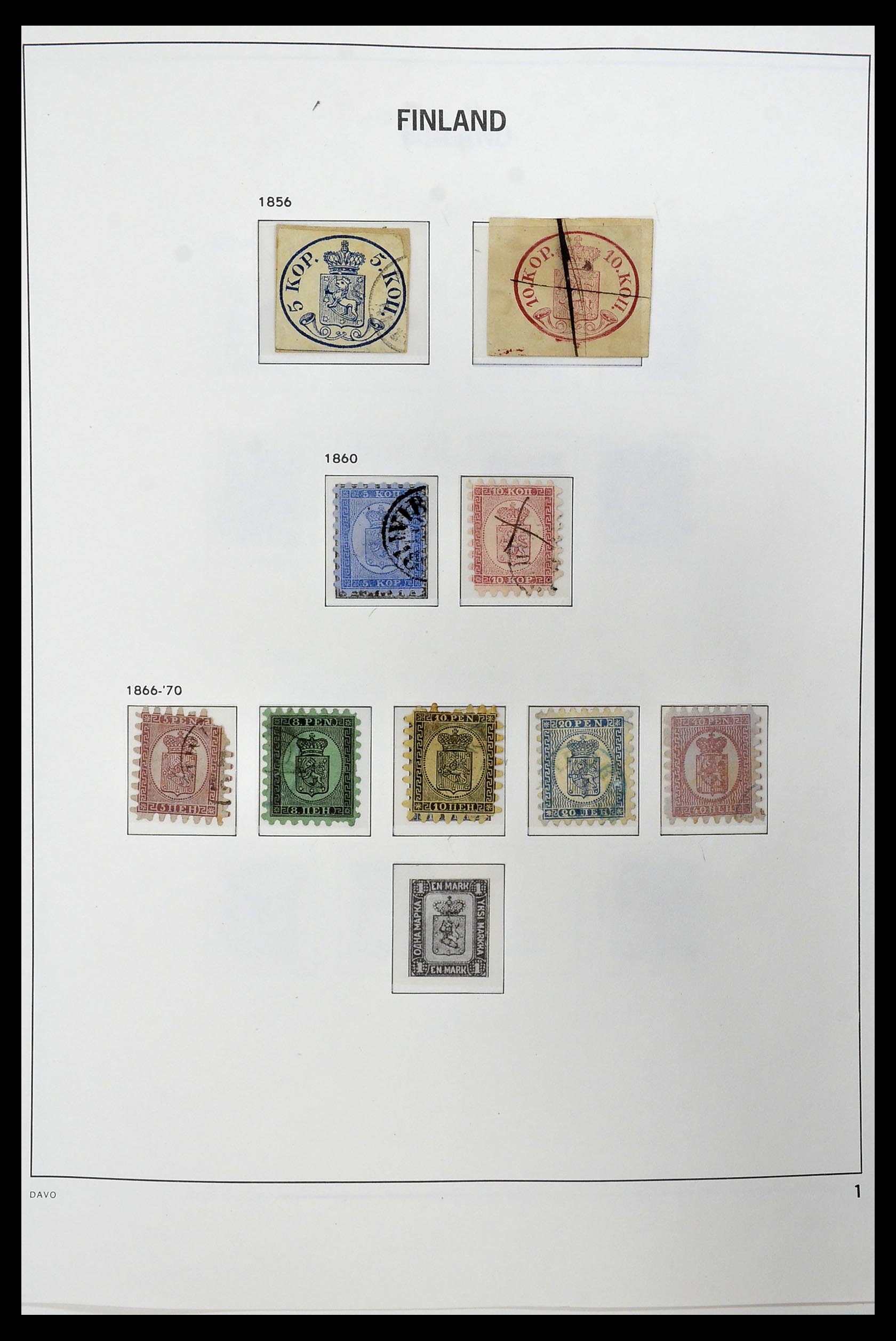 34476 001 - Postzegelverzameling 34476 Finland 1856-1999.