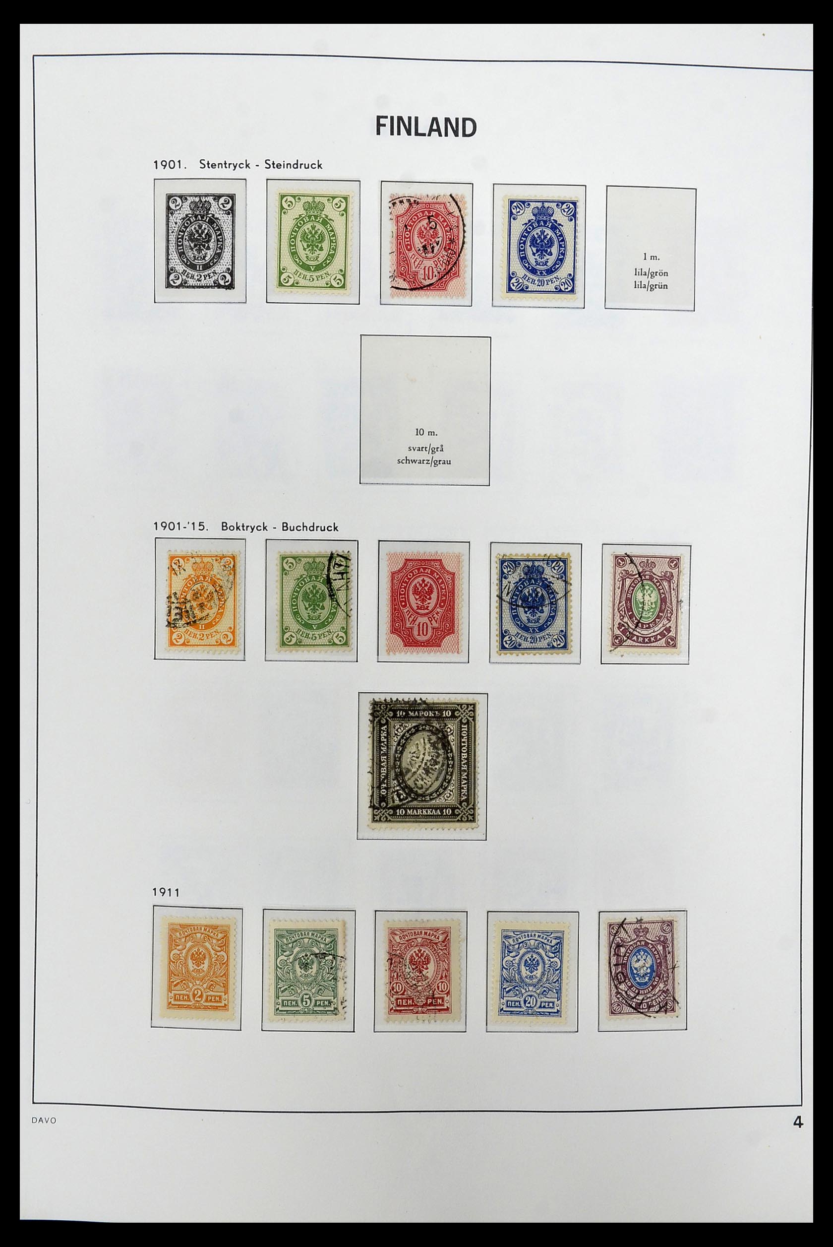 34476 004 - Postzegelverzameling 34476 Finland 1856-1999.