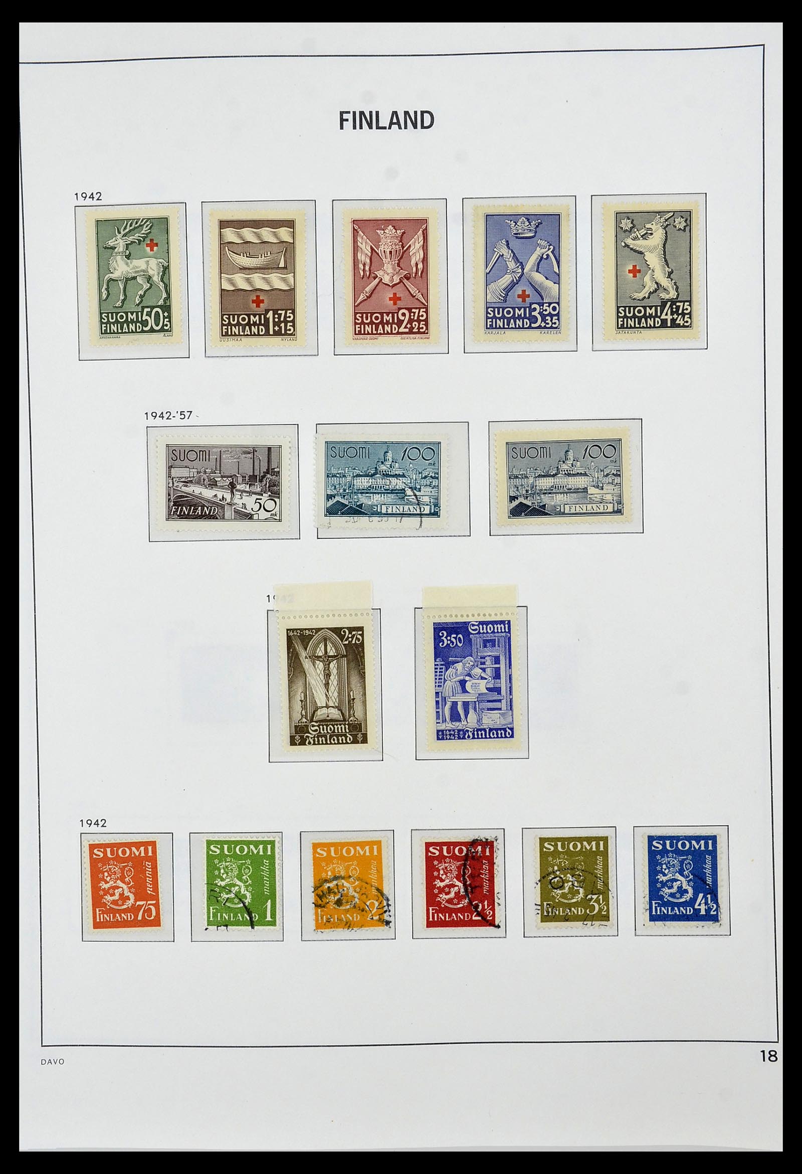 34476 019 - Postzegelverzameling 34476 Finland 1856-1999.
