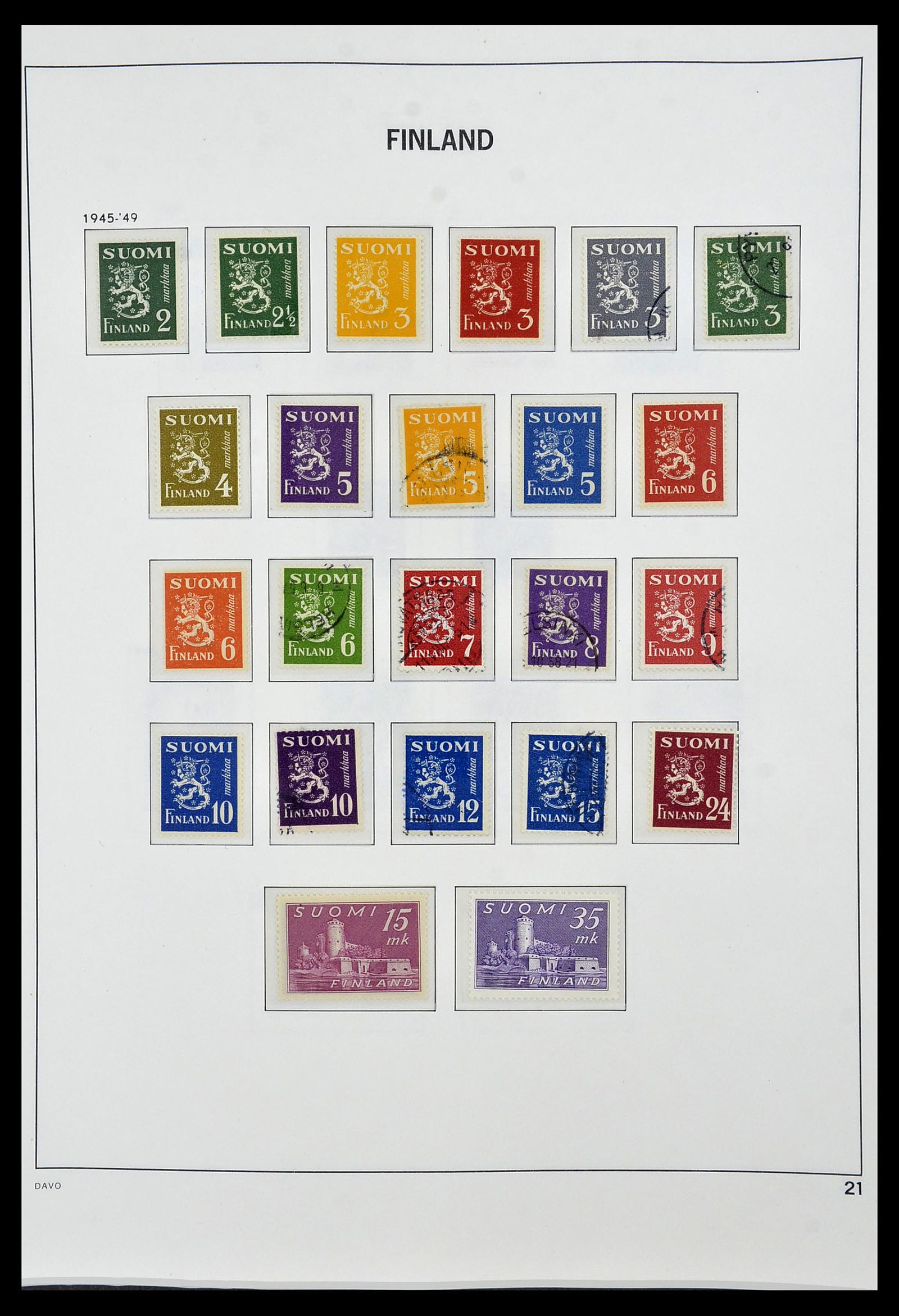 34476 021 - Postzegelverzameling 34476 Finland 1856-1999.