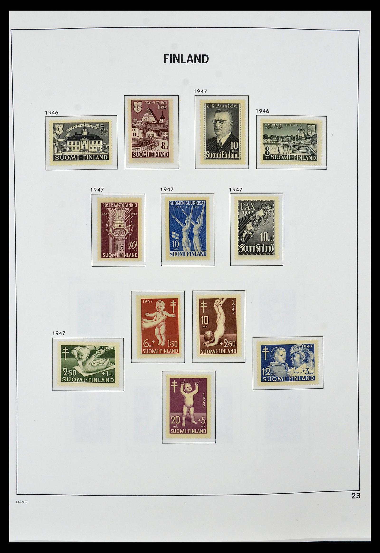 34476 023 - Postzegelverzameling 34476 Finland 1856-1999.