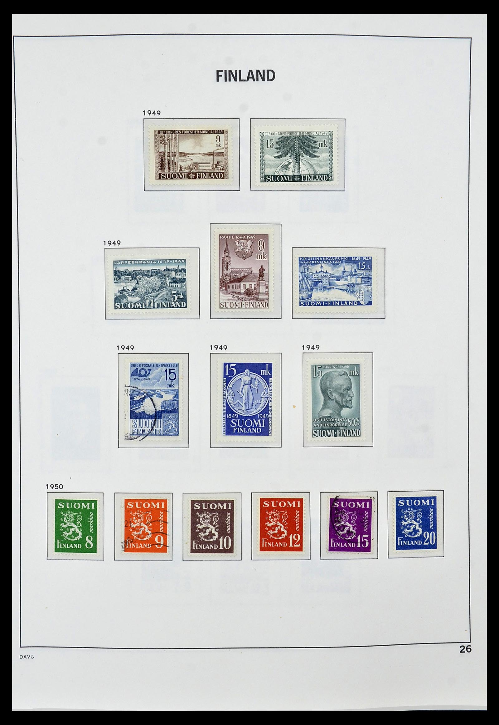 34476 026 - Postzegelverzameling 34476 Finland 1856-1999.