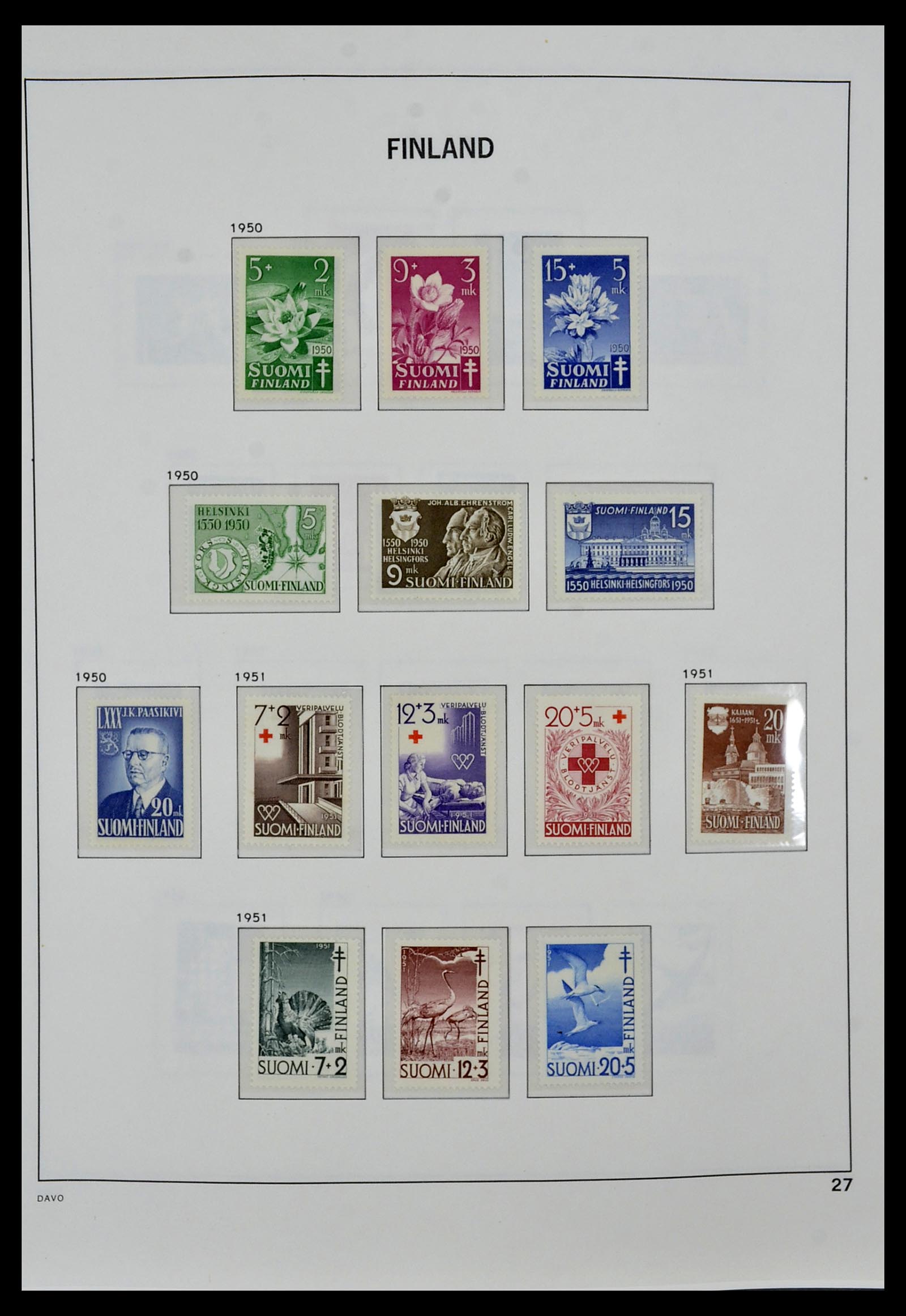 34476 027 - Postzegelverzameling 34476 Finland 1856-1999.