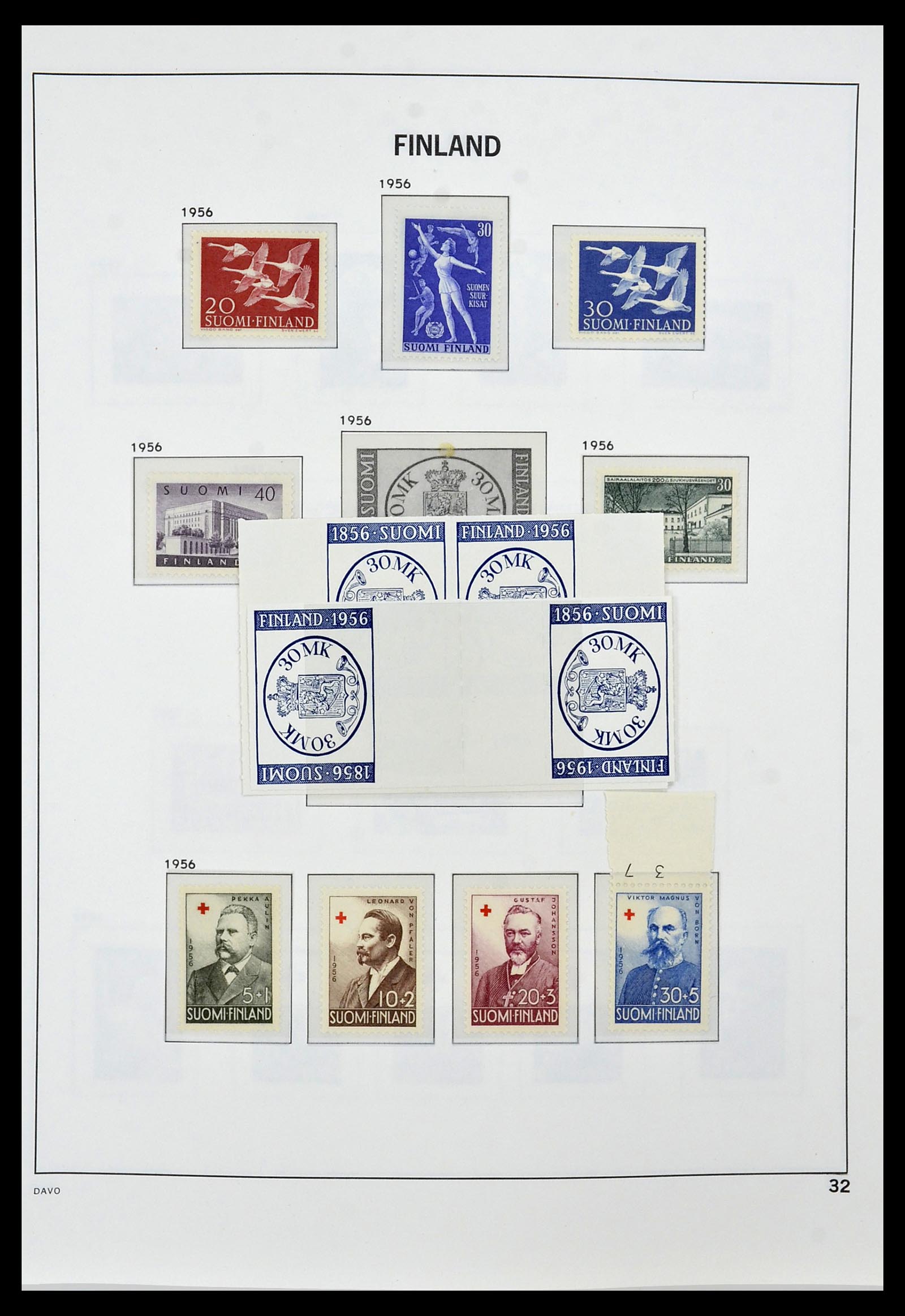 34476 032 - Postzegelverzameling 34476 Finland 1856-1999.