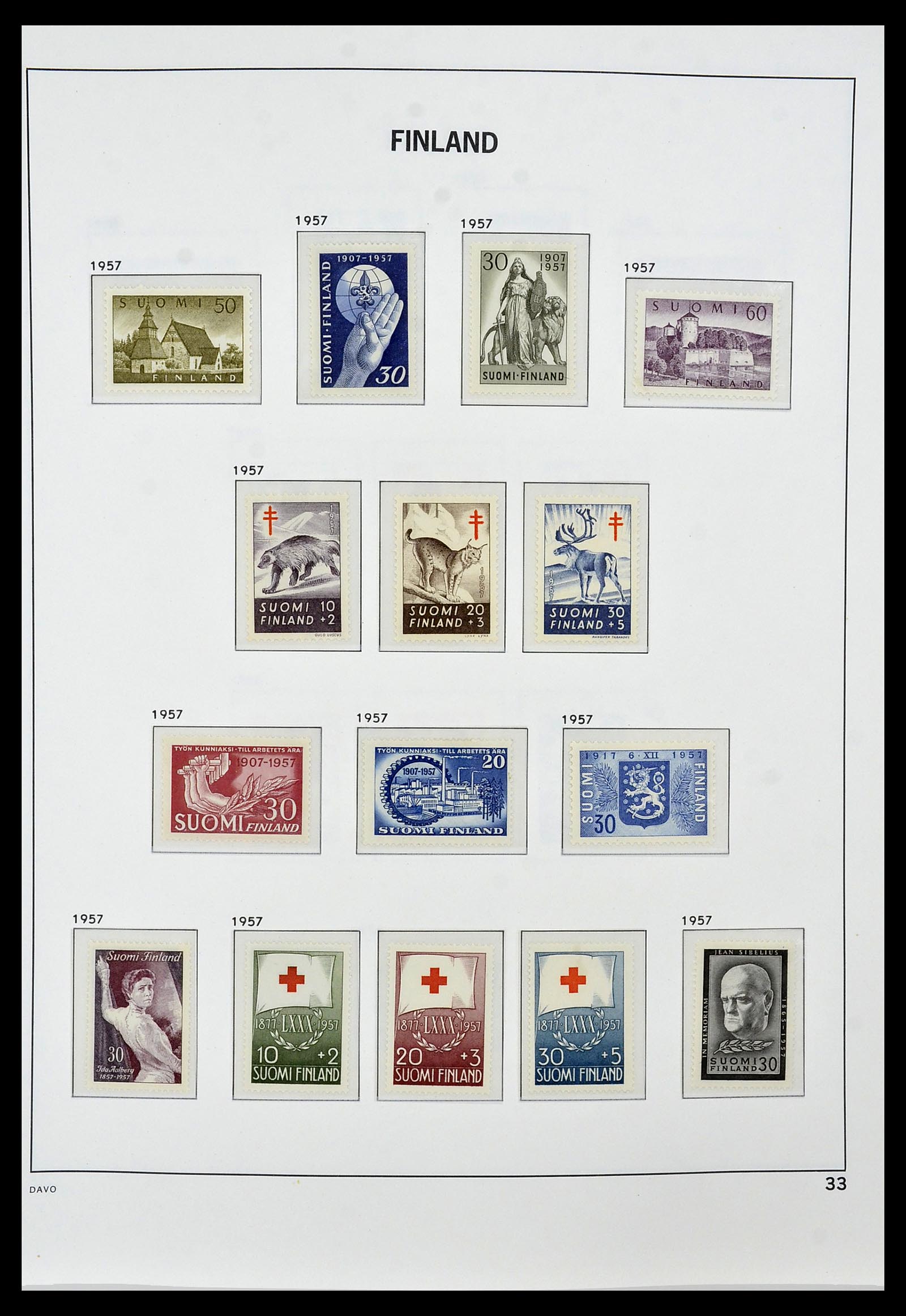 34476 033 - Postzegelverzameling 34476 Finland 1856-1999.