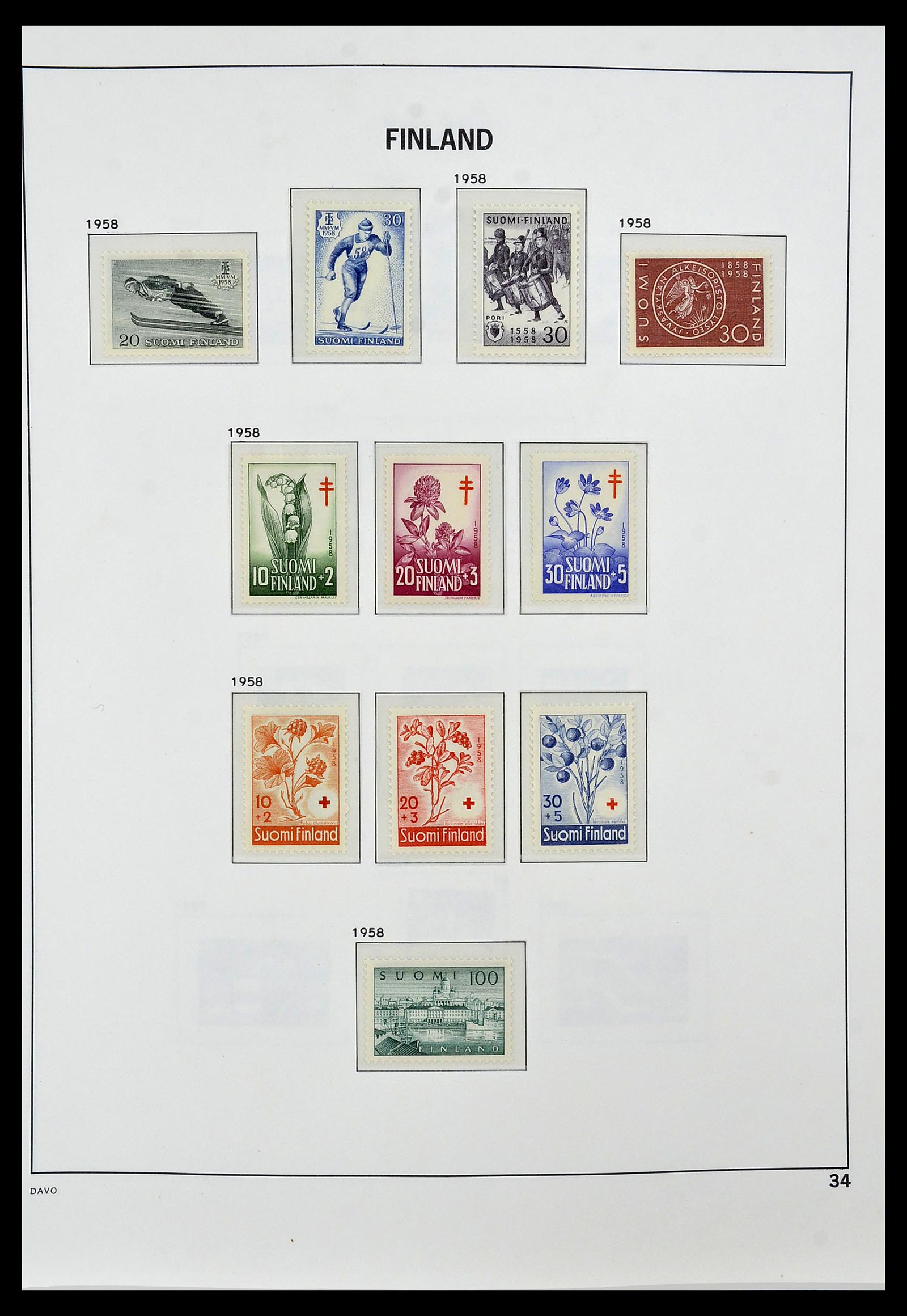 34476 034 - Postzegelverzameling 34476 Finland 1856-1999.