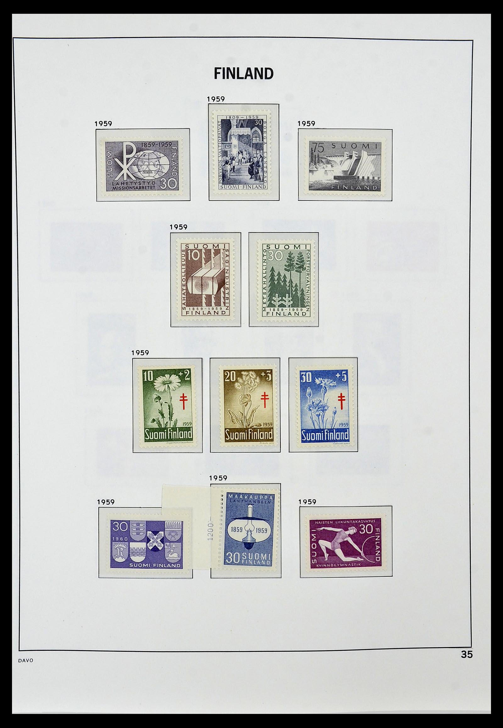 34476 035 - Postzegelverzameling 34476 Finland 1856-1999.