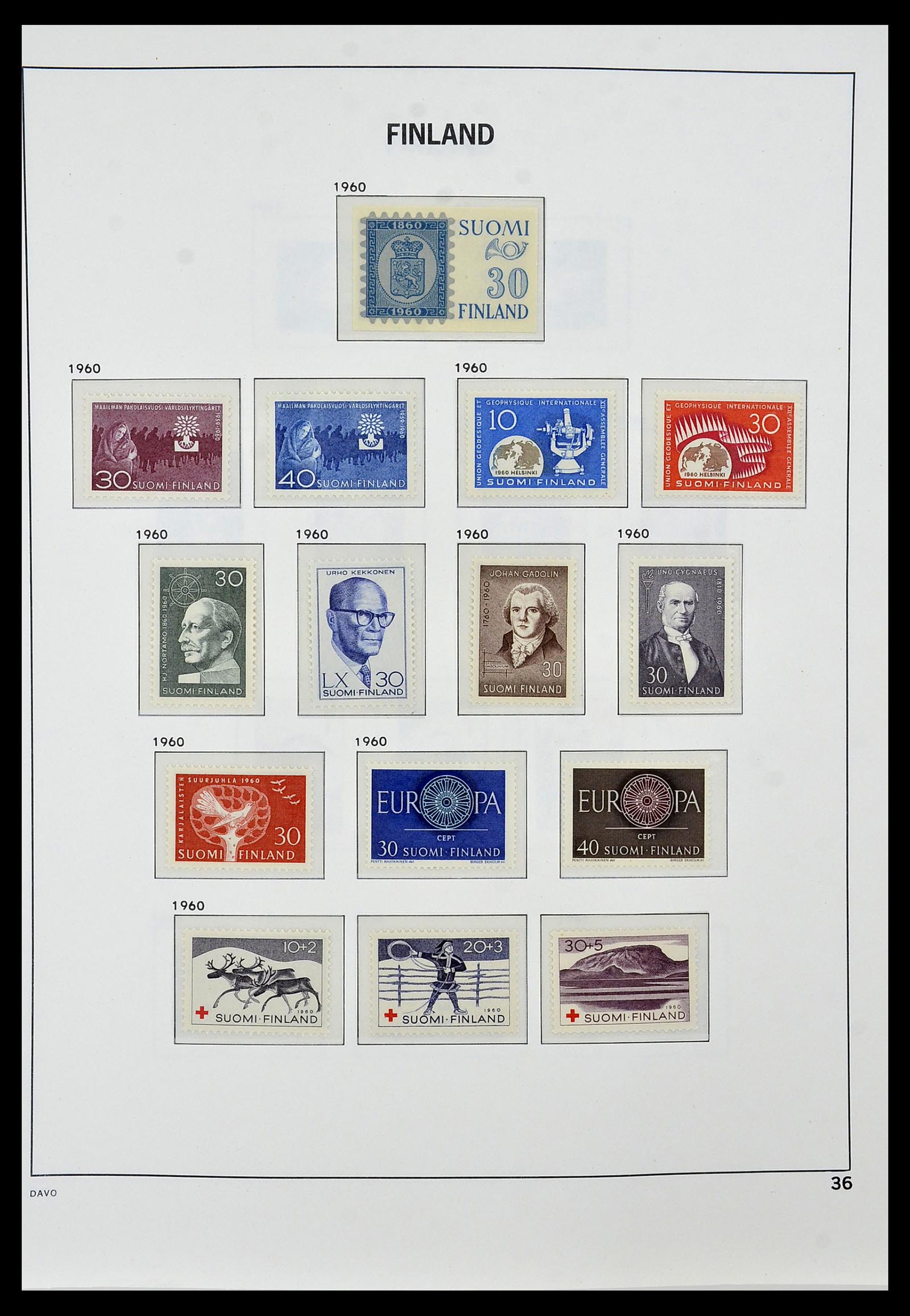34476 036 - Postzegelverzameling 34476 Finland 1856-1999.