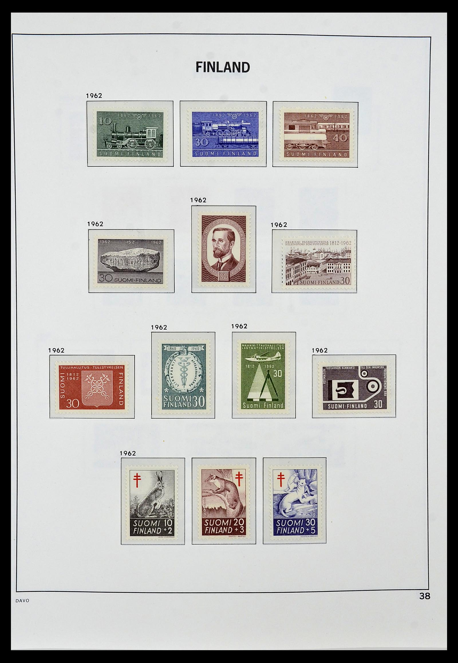 34476 038 - Postzegelverzameling 34476 Finland 1856-1999.