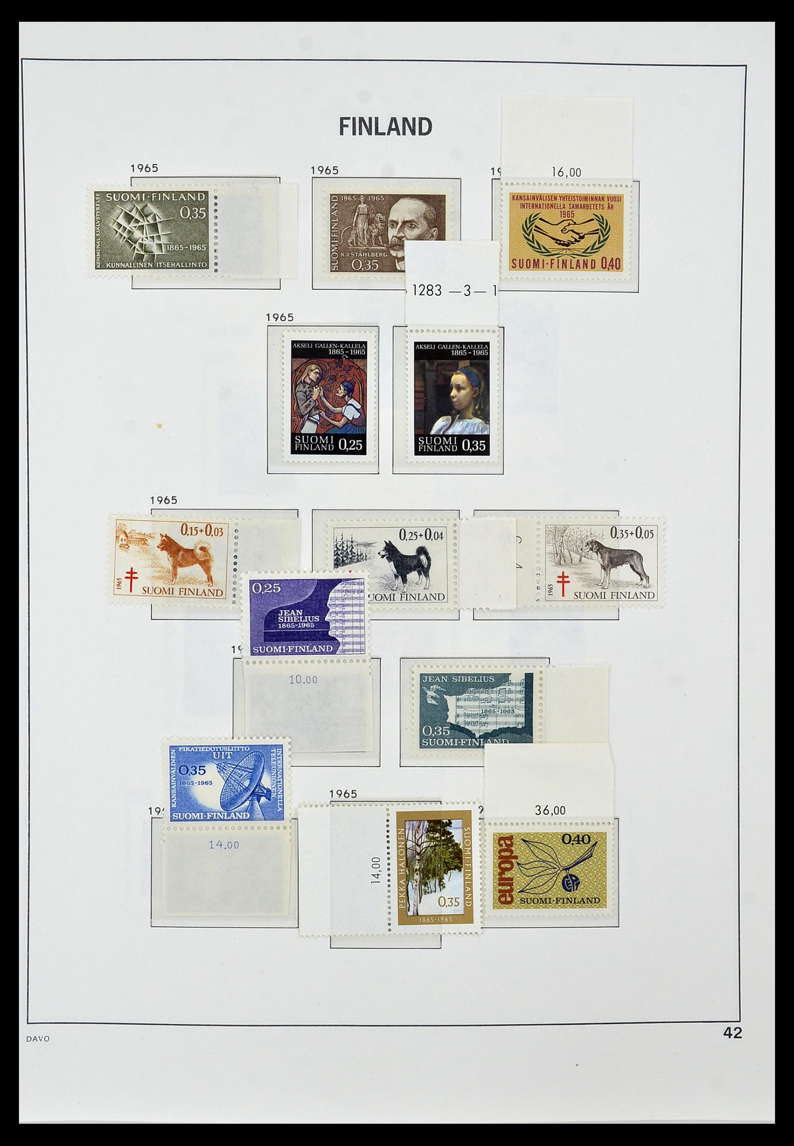 34476 042 - Postzegelverzameling 34476 Finland 1856-1999.