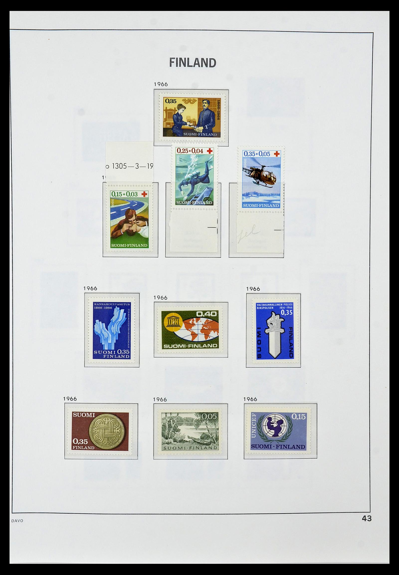34476 043 - Postzegelverzameling 34476 Finland 1856-1999.
