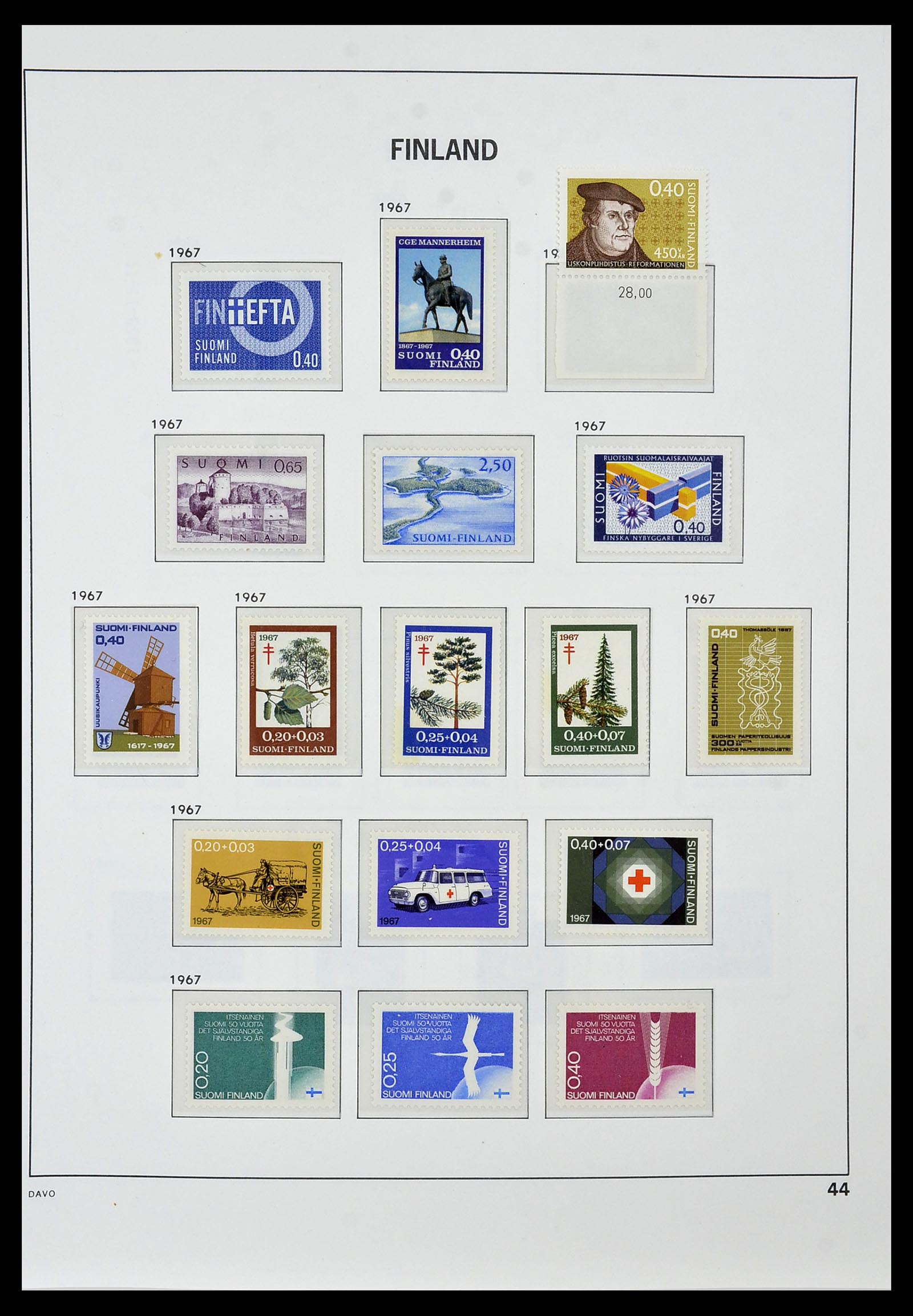 34476 044 - Postzegelverzameling 34476 Finland 1856-1999.