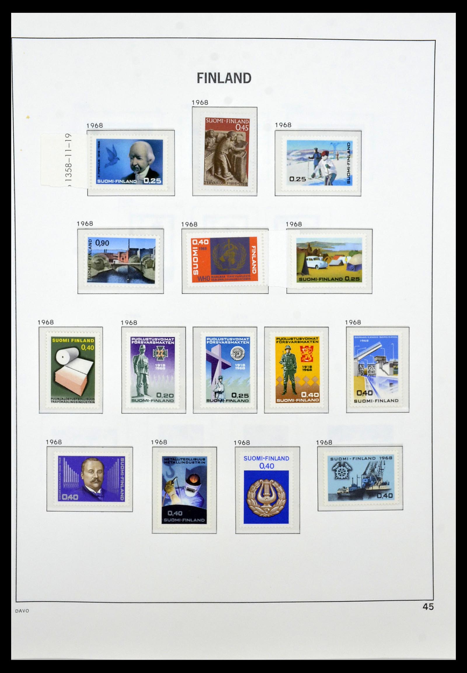 34476 045 - Postzegelverzameling 34476 Finland 1856-1999.