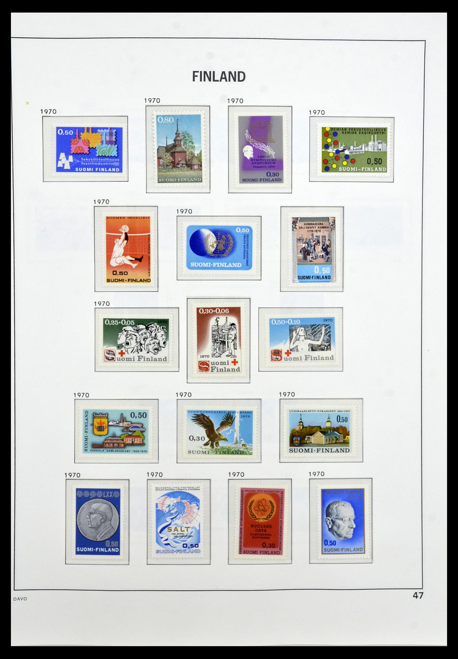 34476 047 - Postzegelverzameling 34476 Finland 1856-1999.