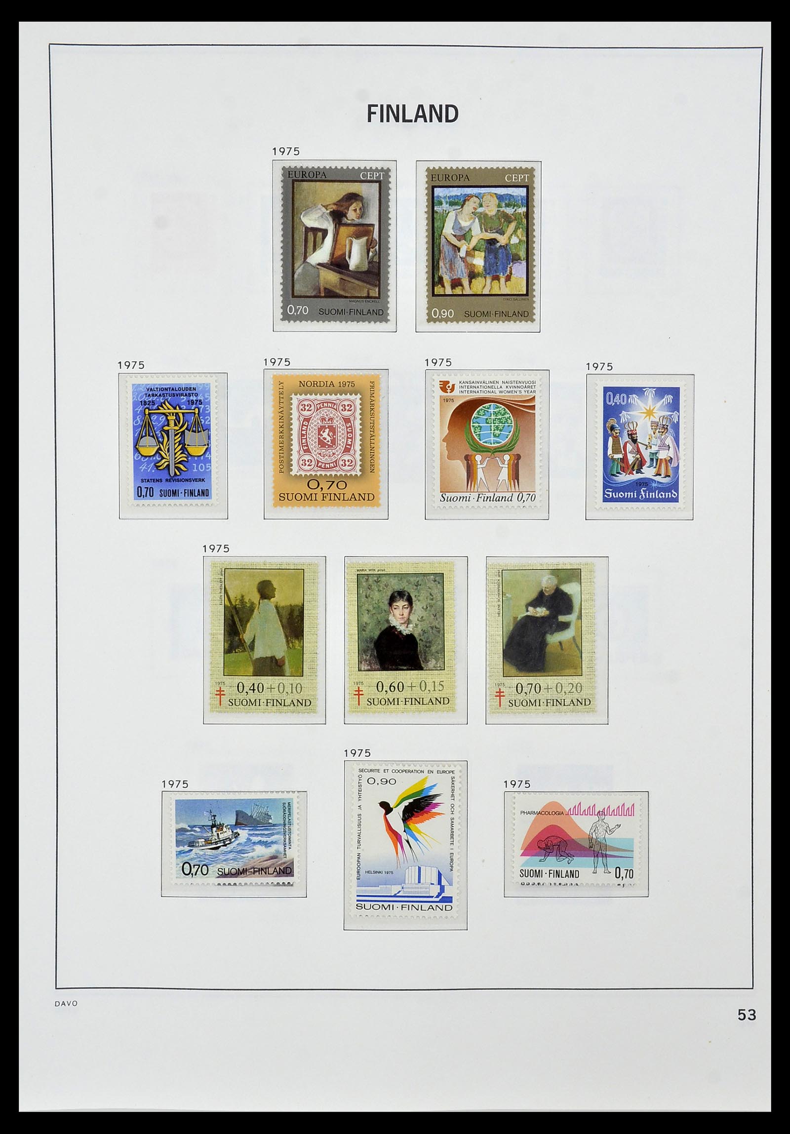 34476 053 - Postzegelverzameling 34476 Finland 1856-1999.