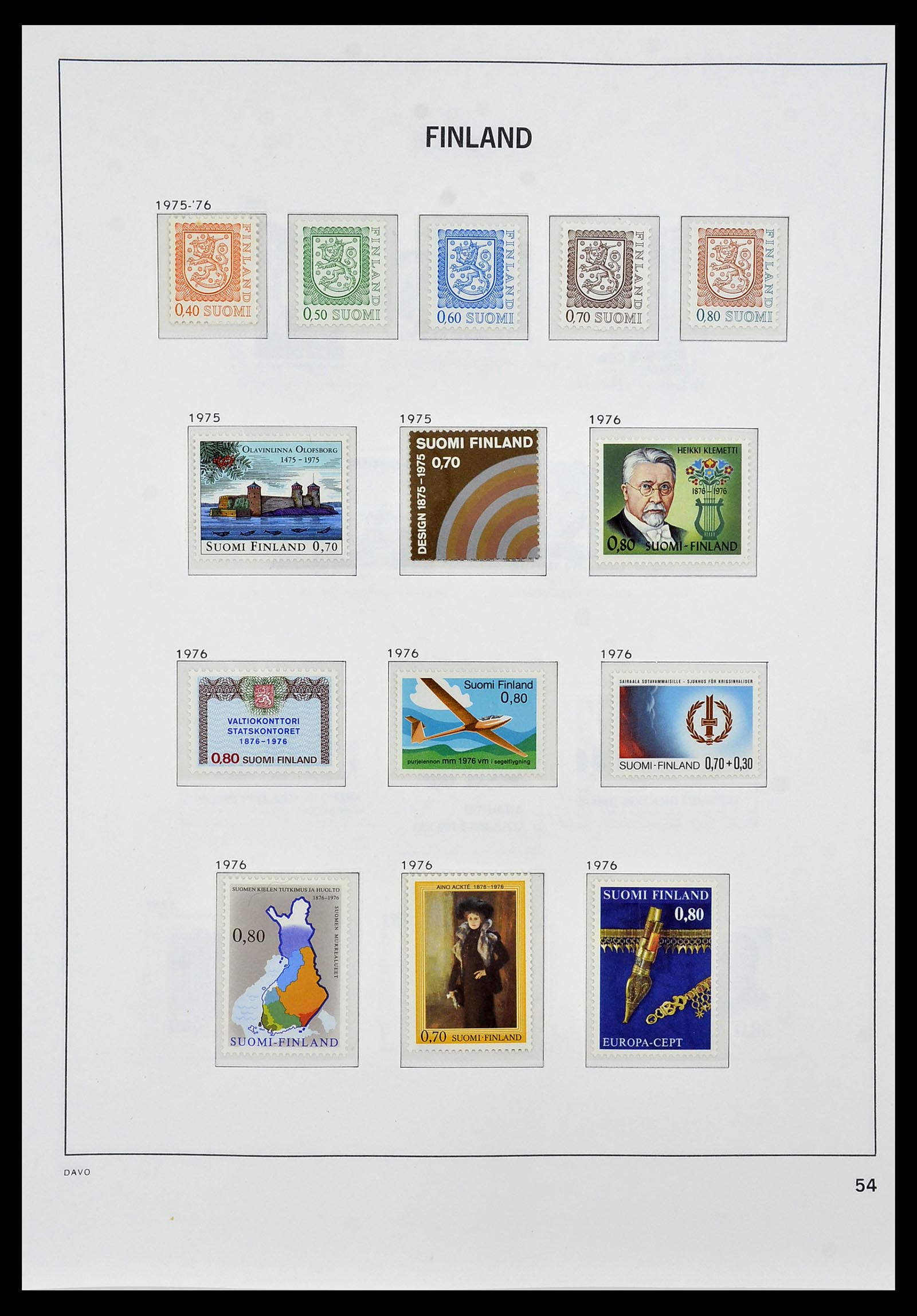 34476 054 - Postzegelverzameling 34476 Finland 1856-1999.
