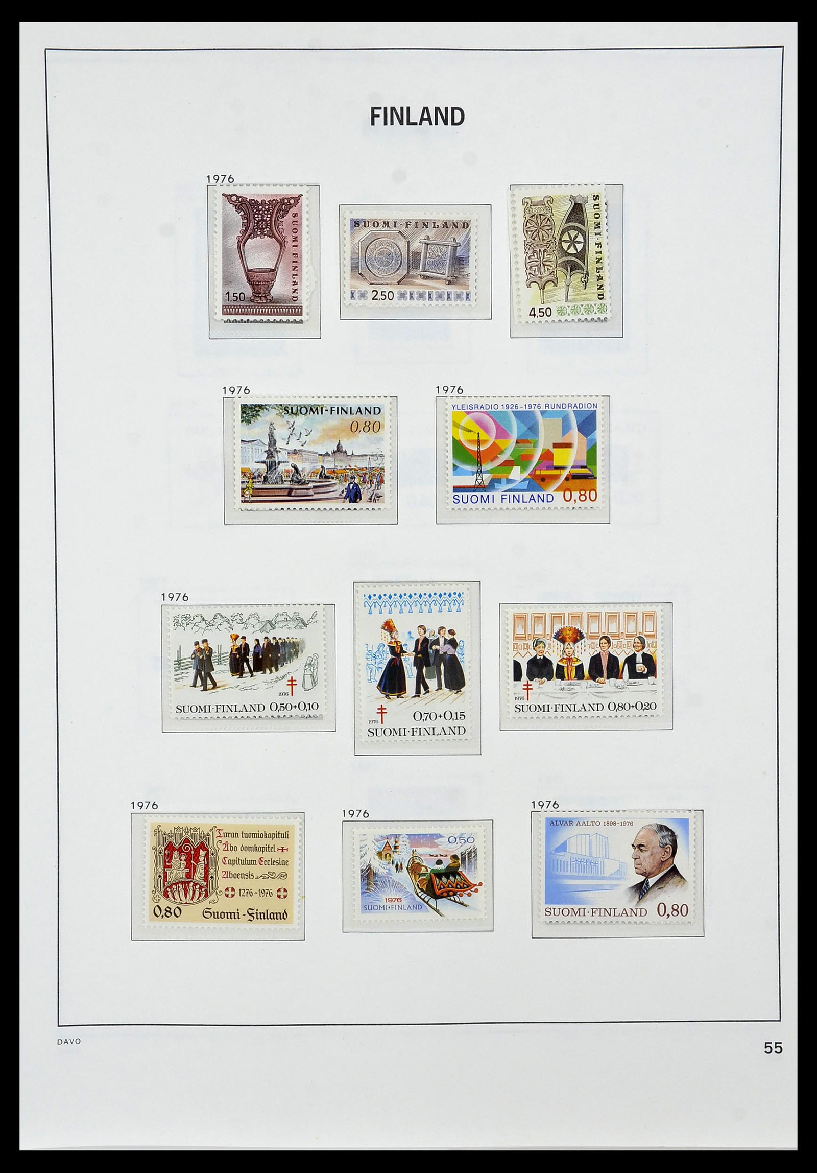 34476 055 - Postzegelverzameling 34476 Finland 1856-1999.