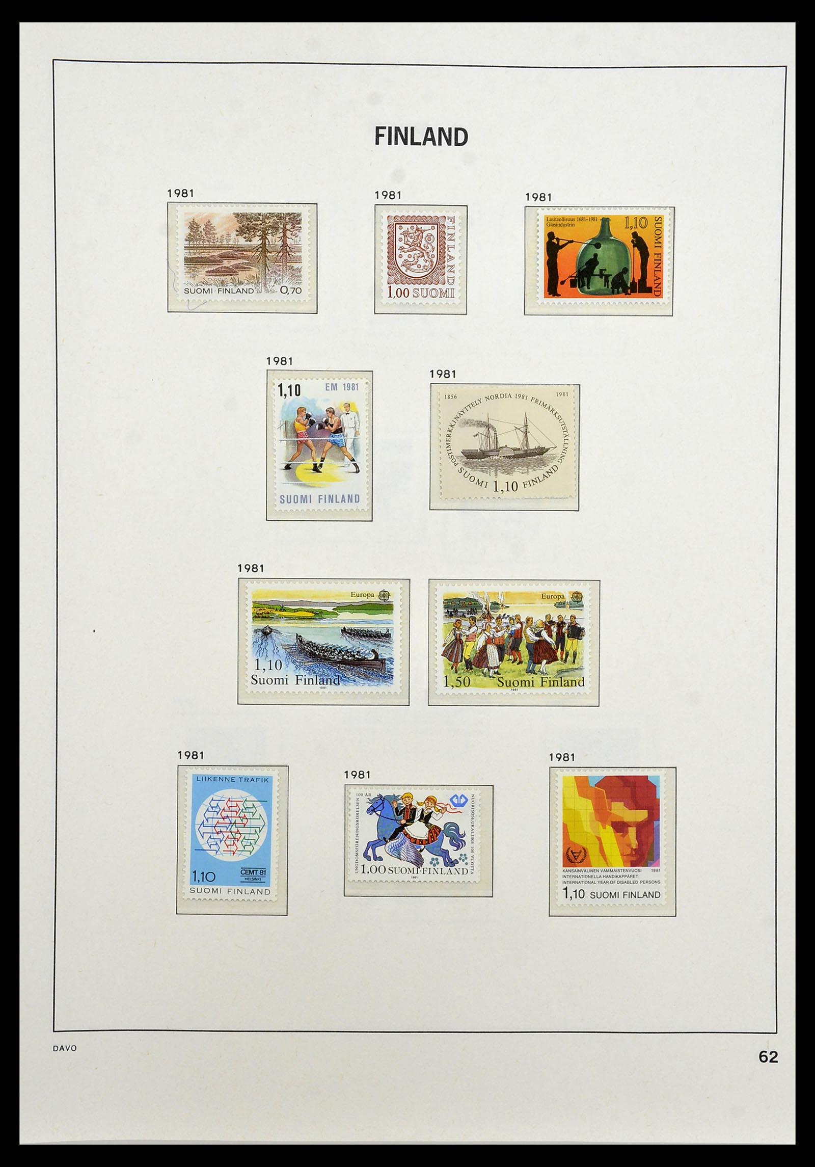 34476 062 - Postzegelverzameling 34476 Finland 1856-1999.