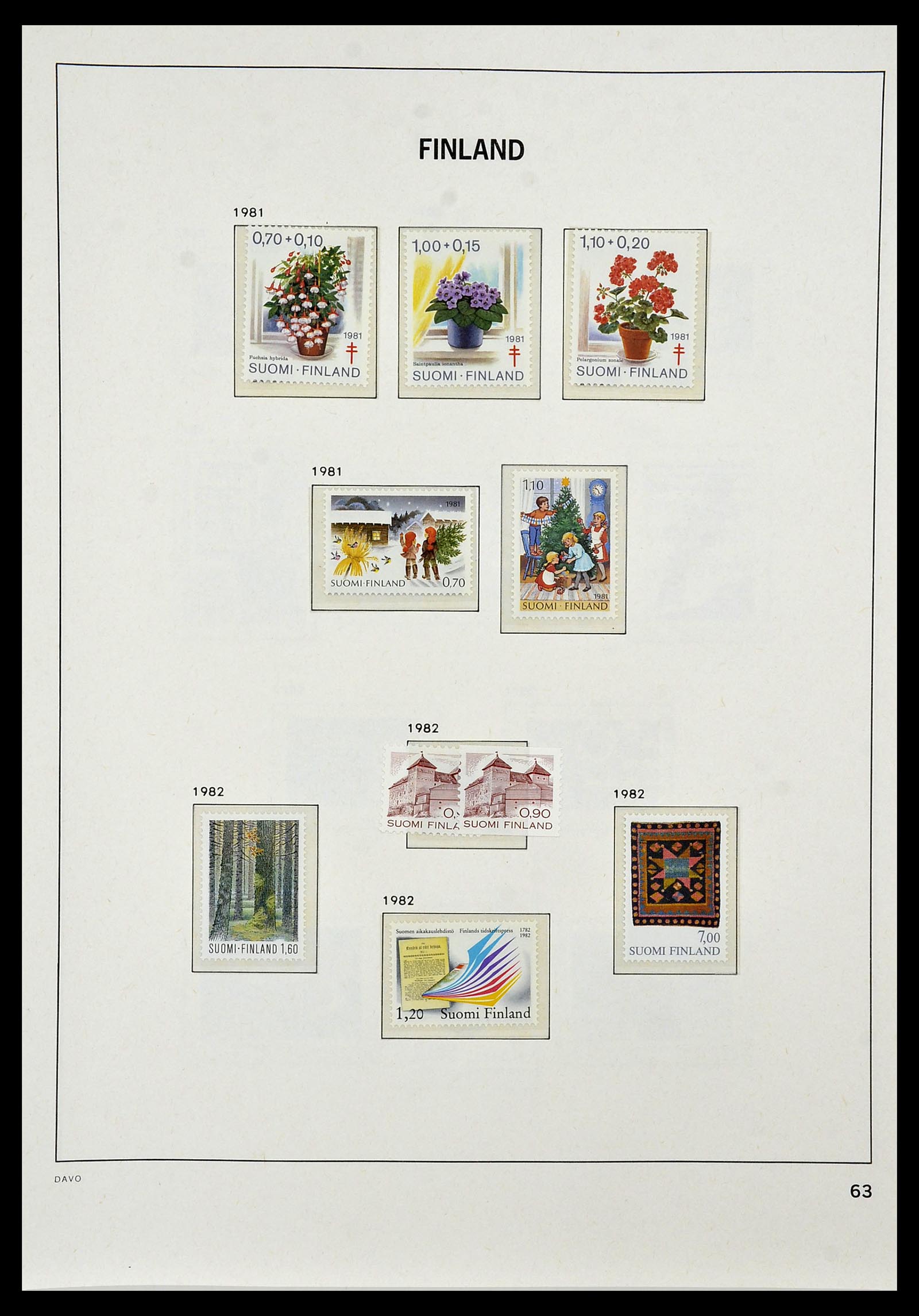 34476 063 - Postzegelverzameling 34476 Finland 1856-1999.