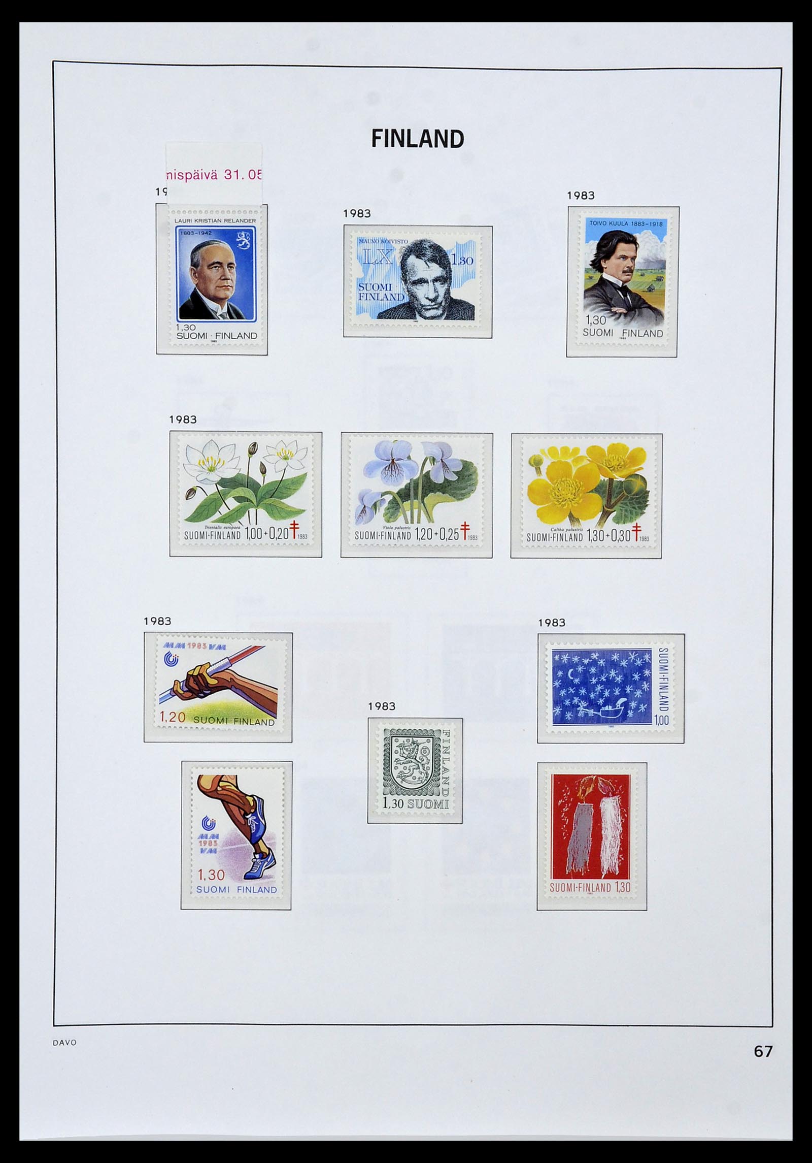 34476 067 - Postzegelverzameling 34476 Finland 1856-1999.