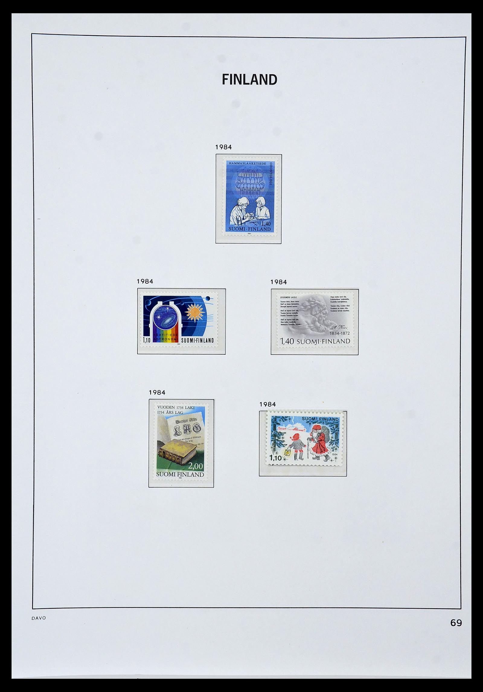 34476 069 - Postzegelverzameling 34476 Finland 1856-1999.