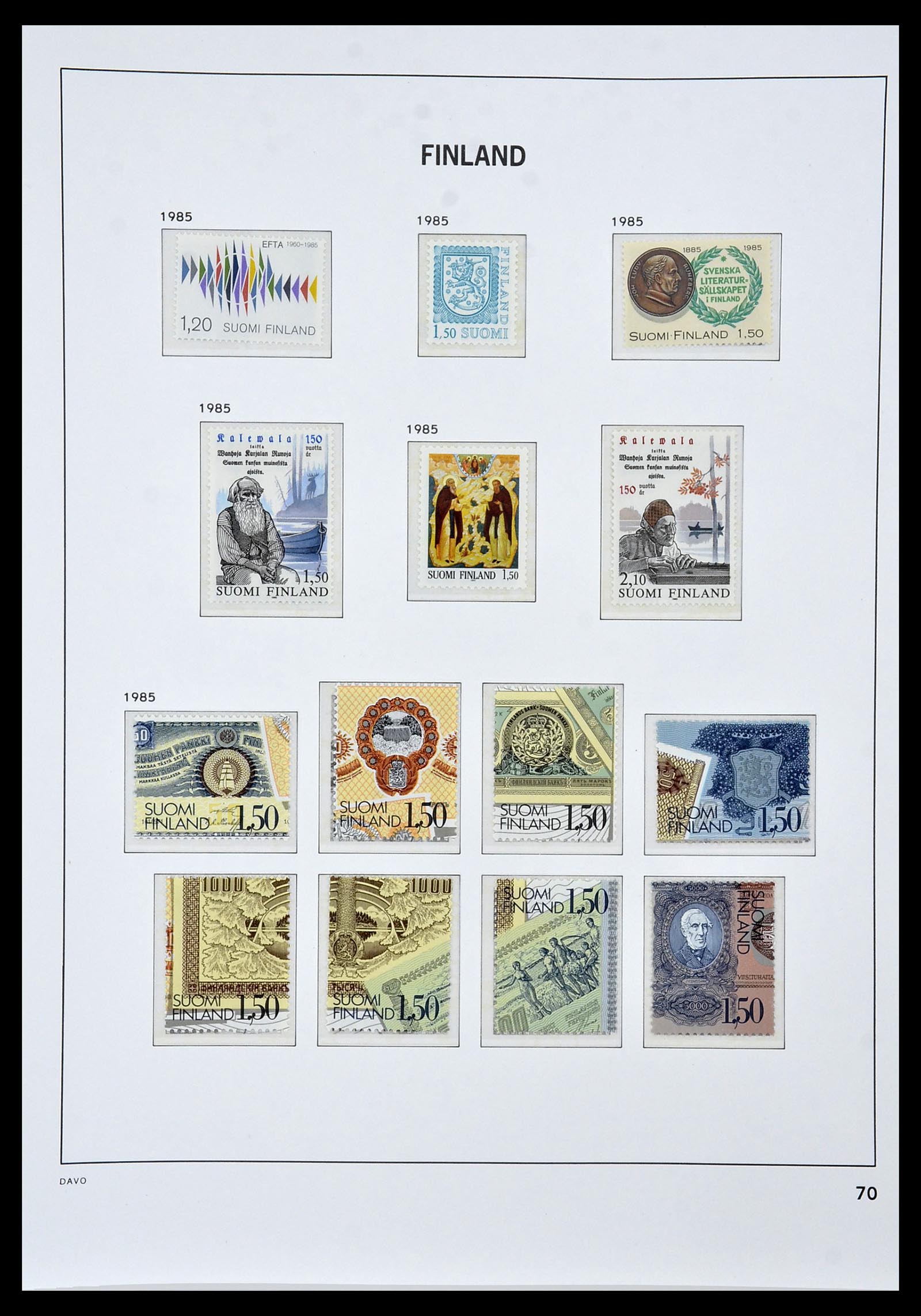 34476 070 - Postzegelverzameling 34476 Finland 1856-1999.