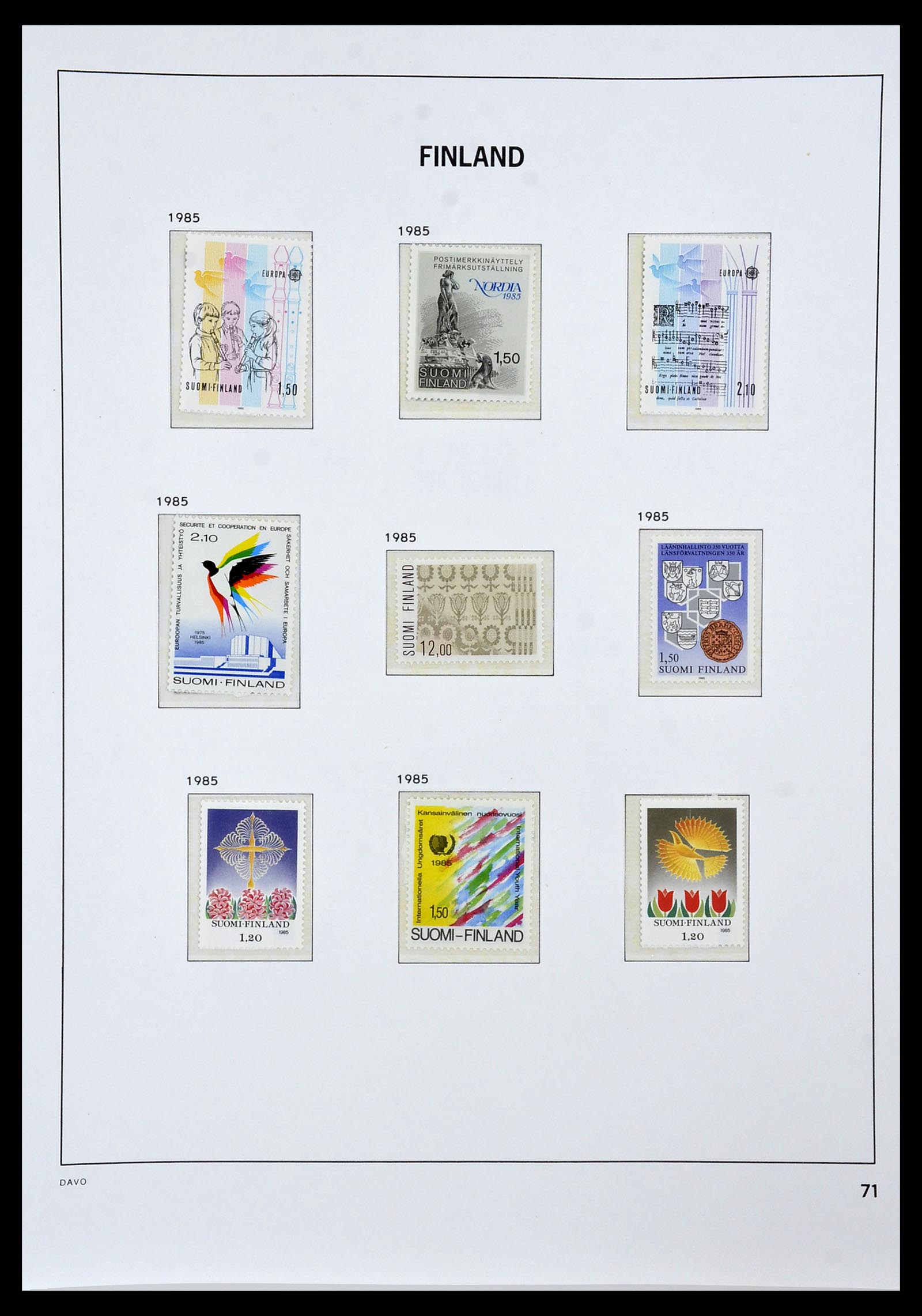 34476 071 - Postzegelverzameling 34476 Finland 1856-1999.