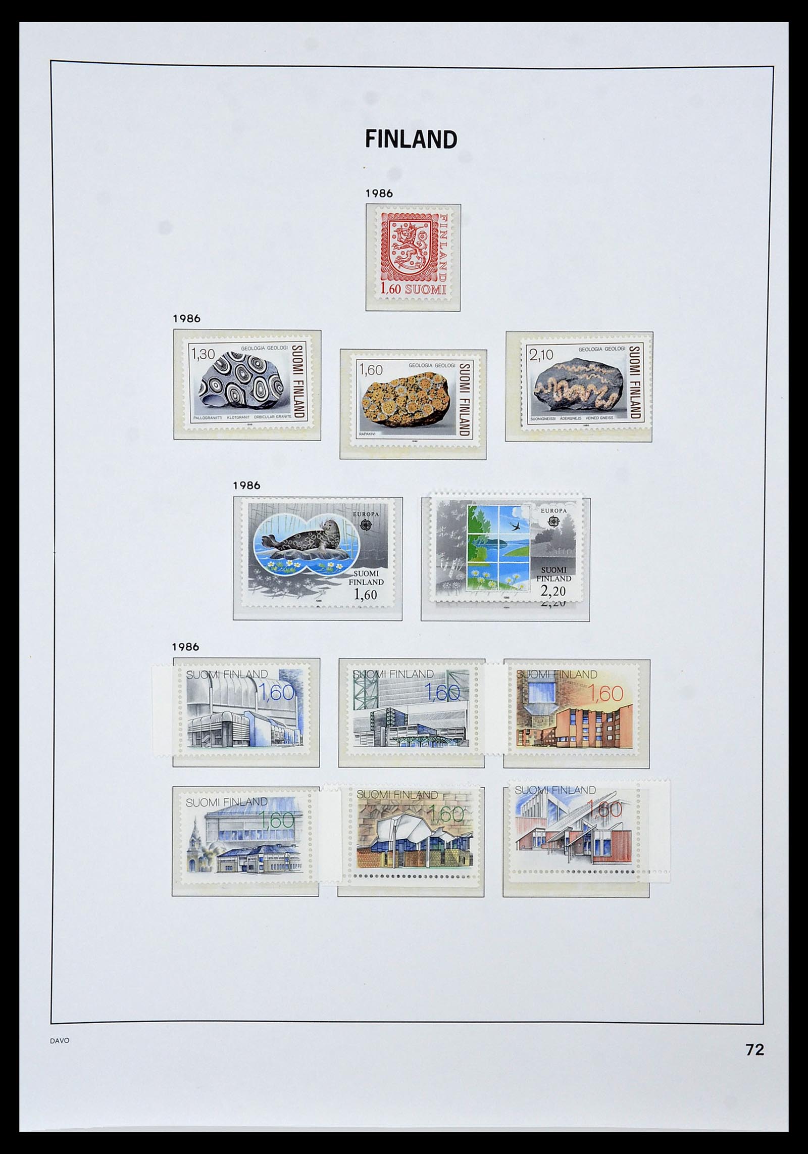 34476 072 - Postzegelverzameling 34476 Finland 1856-1999.