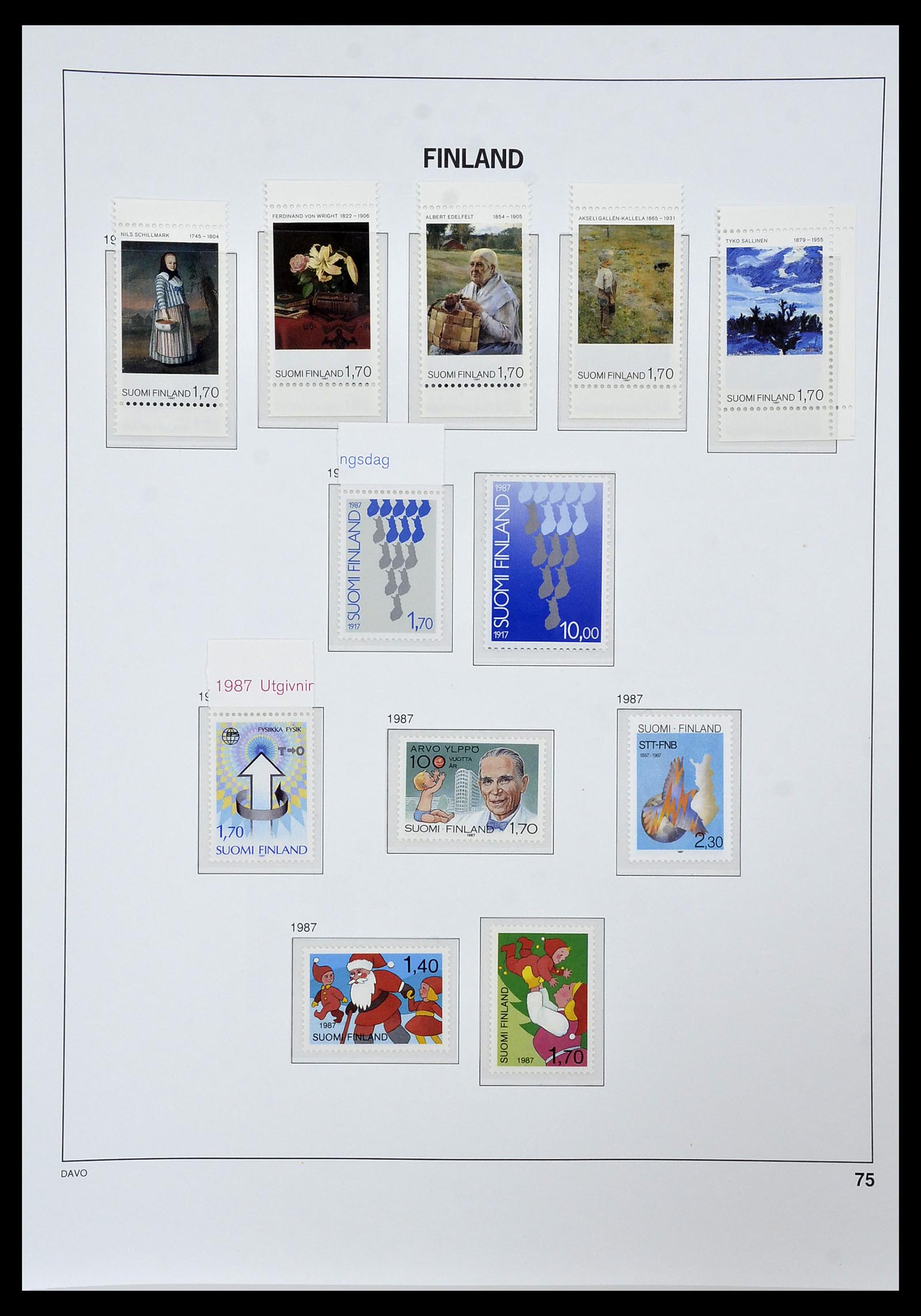 34476 075 - Postzegelverzameling 34476 Finland 1856-1999.