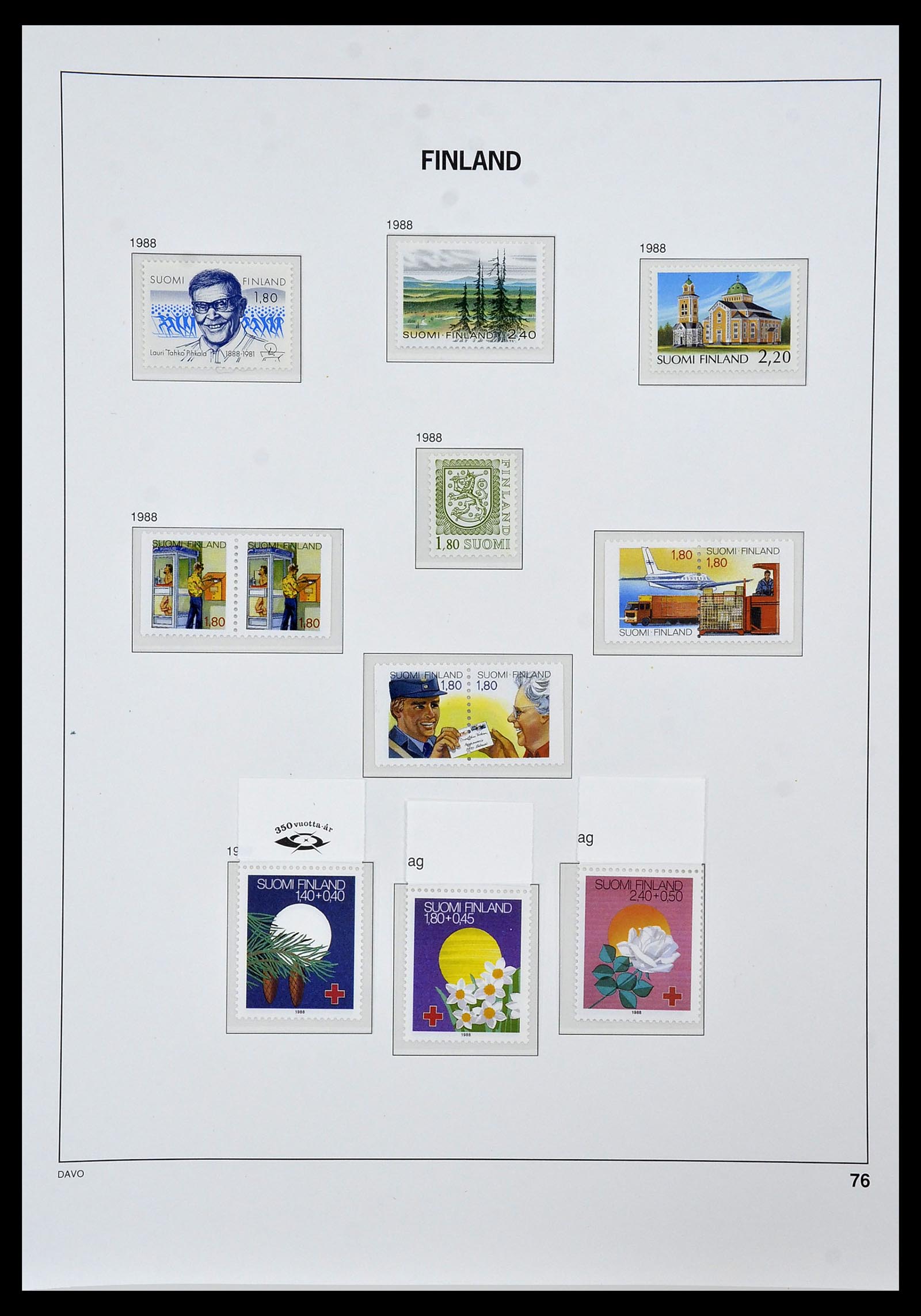 34476 076 - Postzegelverzameling 34476 Finland 1856-1999.