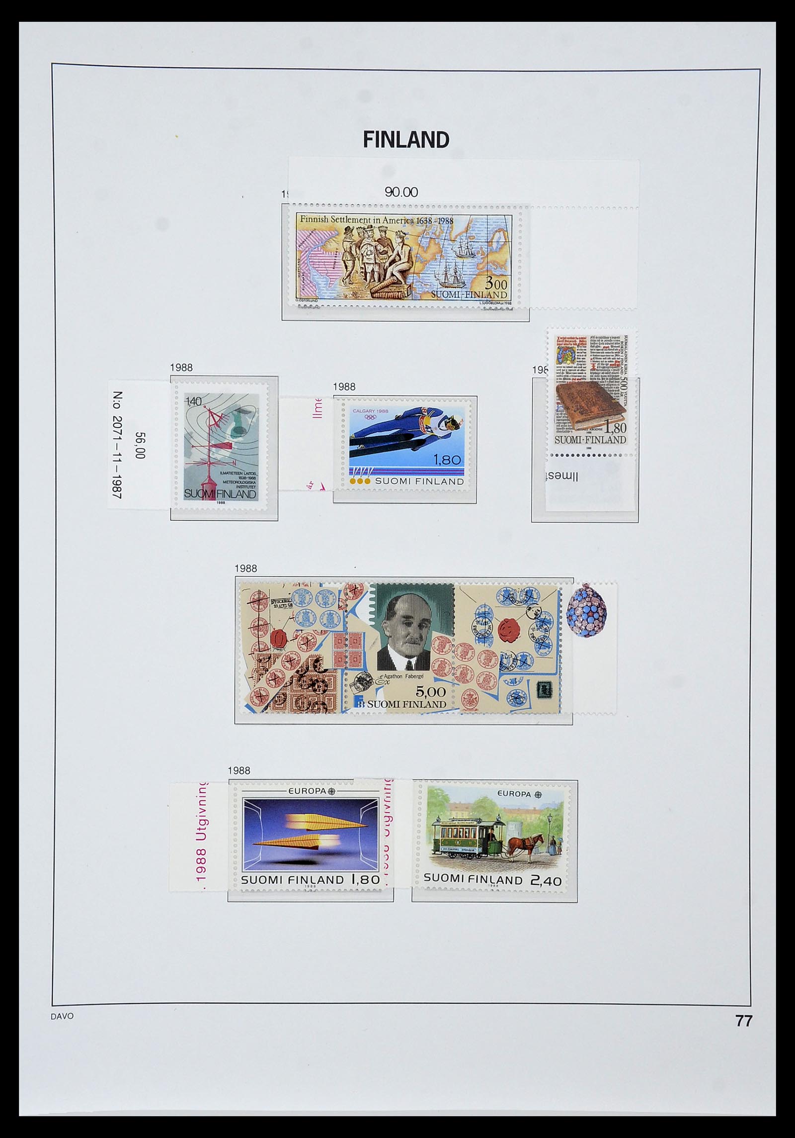 34476 077 - Postzegelverzameling 34476 Finland 1856-1999.