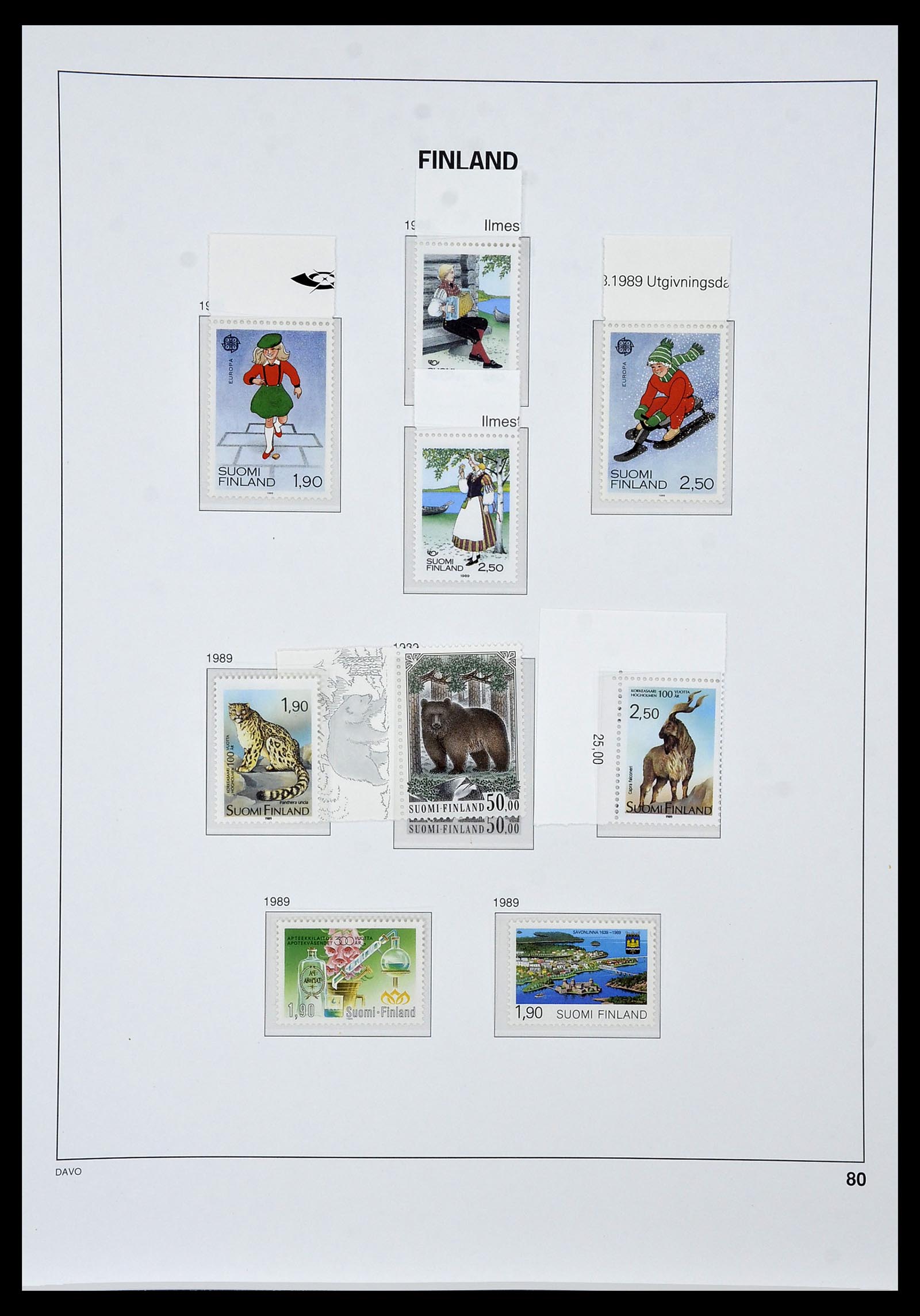 34476 080 - Postzegelverzameling 34476 Finland 1856-1999.
